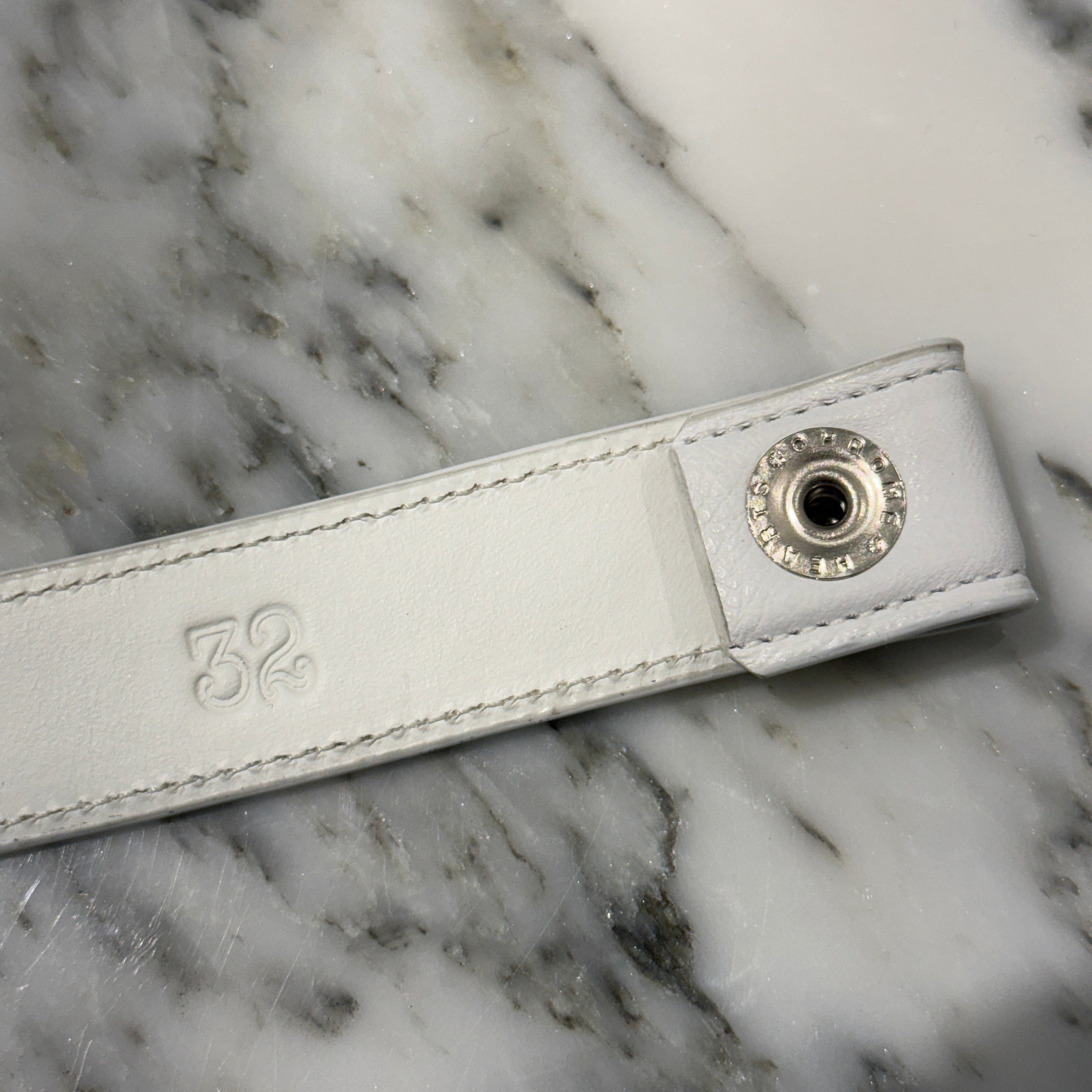 CHROME HEARTS Scroll White Strap Leather Belt Size32 クロムハーツ スクロール ホワイト ストラップ レザー ベルト サイズ32