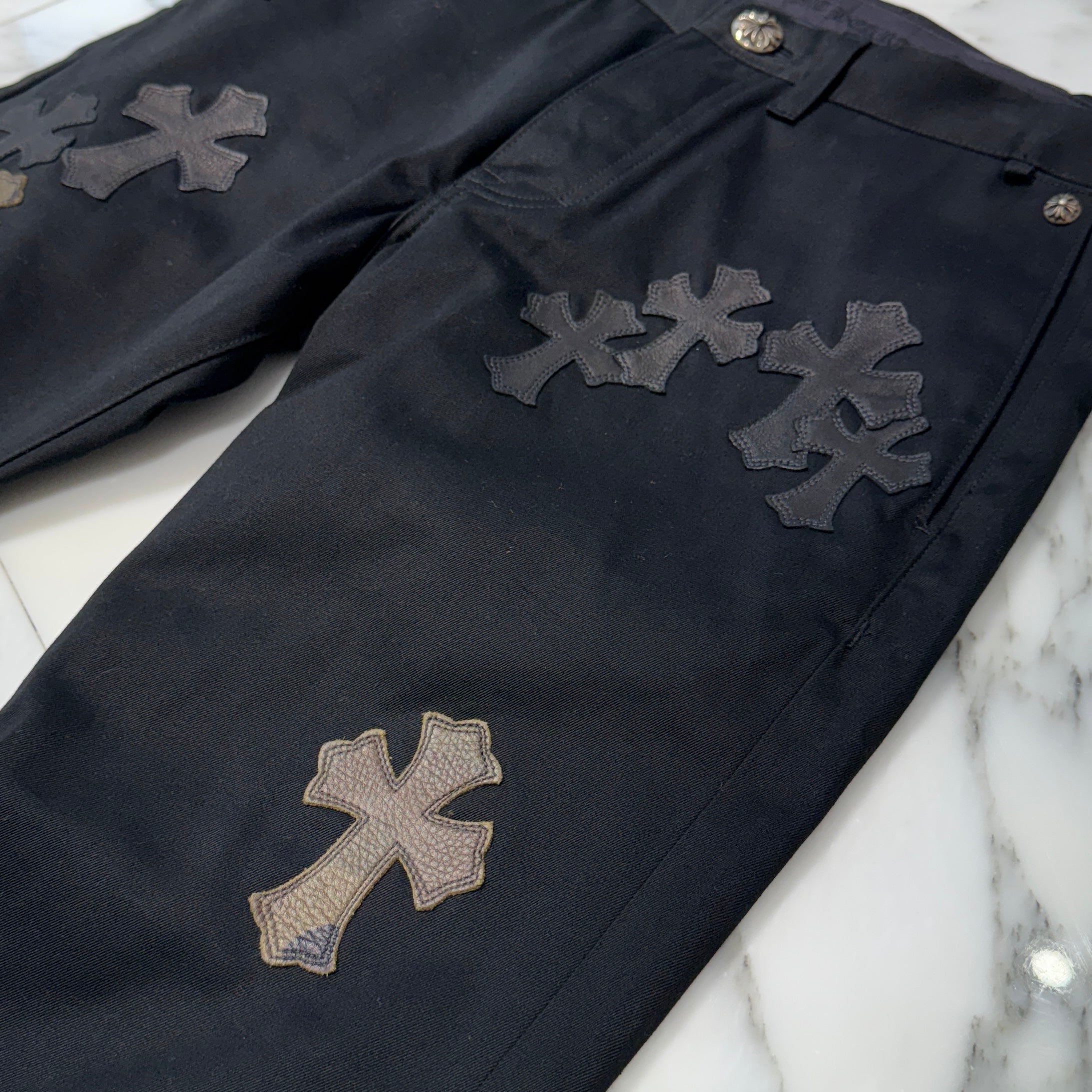 CHROME HEARTS Camouflage Cemetery Leather Cross Patch Chino Pants Size 32 クロムハーツ カモフラージュ セメタリー レザークロスパッチ チノパンツ サイズ32