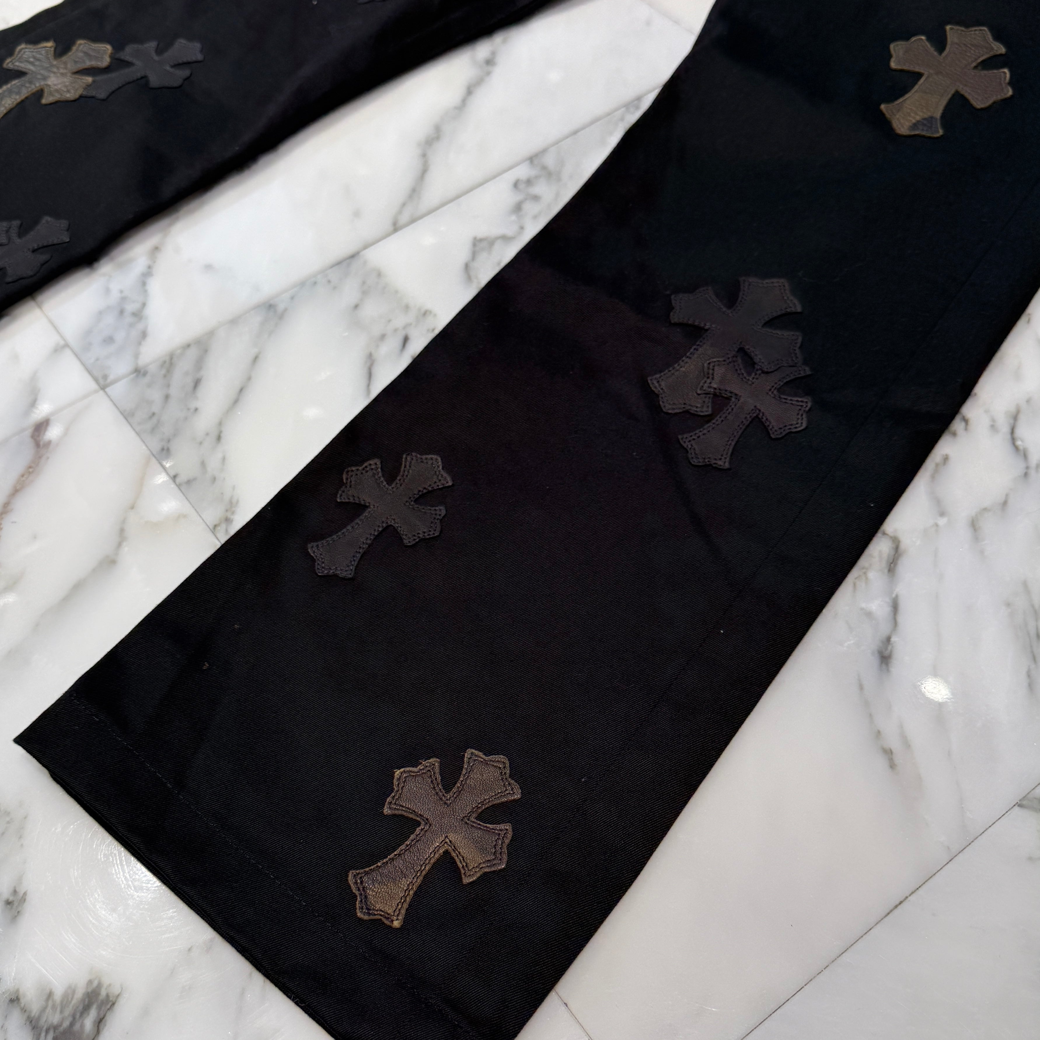 CHROME HEARTS Camouflage Cemetery Leather Cross Patch Chino Pants Size 32 クロムハーツ カモフラージュ セメタリー レザークロスパッチ チノパンツ サイズ32