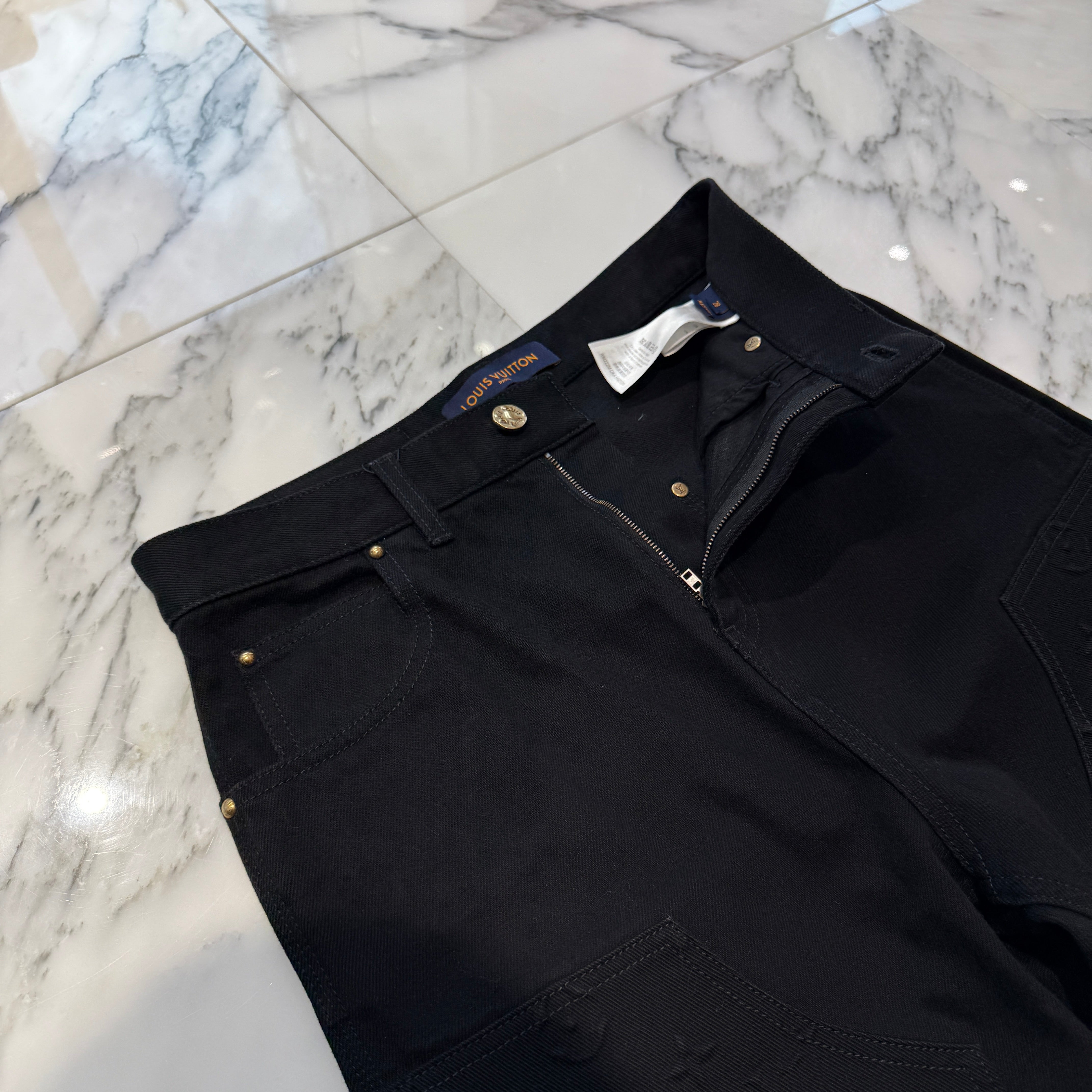 LOUIS VUITTON 2022AW Monogram Detail Carpenter Denim Pants HND10W Size 28 ルイヴィトン モノグラムディテール カーペンター デニムパンツ サイズ28