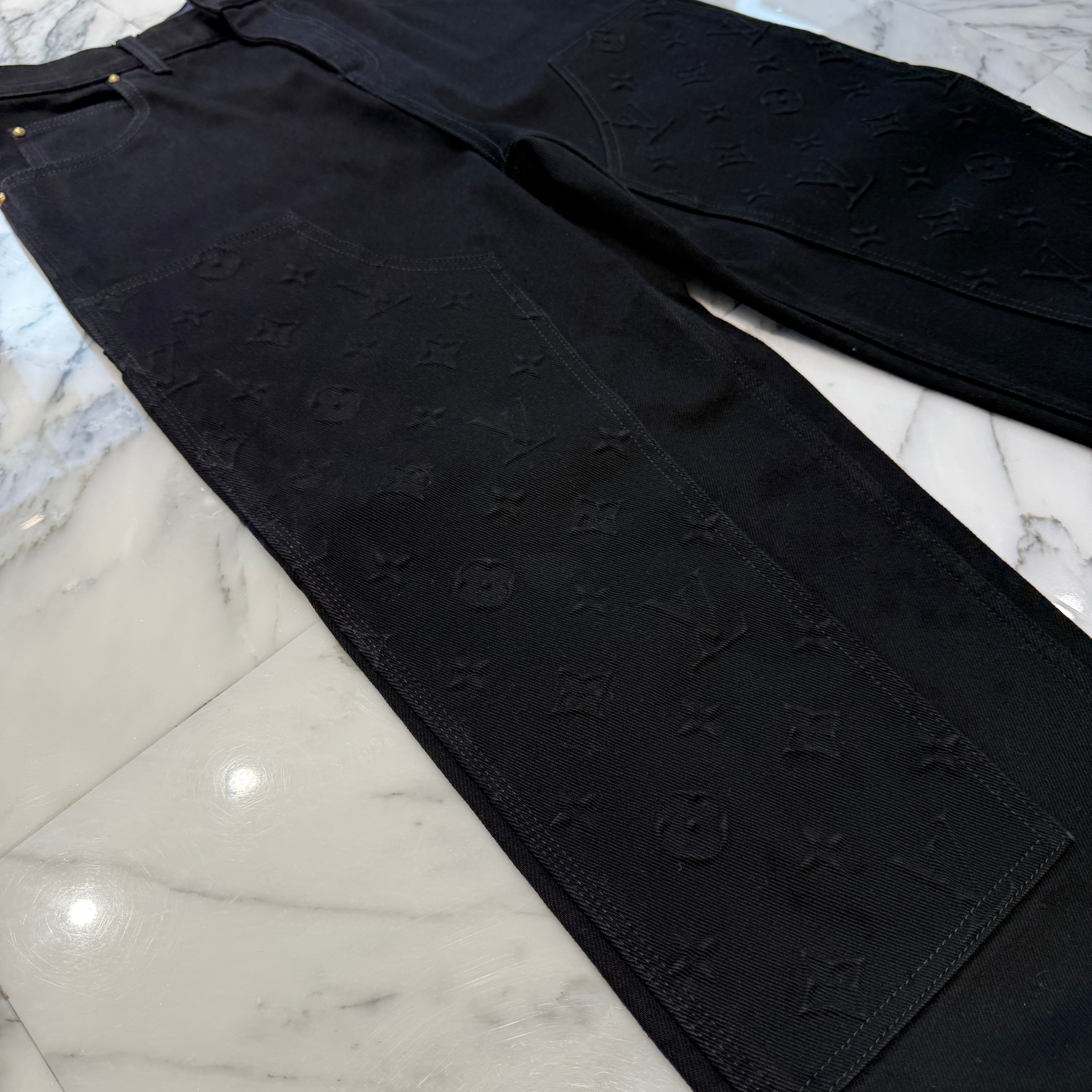 LOUIS VUITTON 2022AW Monogram Detail Carpenter Denim Pants HND10W Size 28 ルイヴィトン モノグラムディテール カーペンター デニムパンツ サイズ28