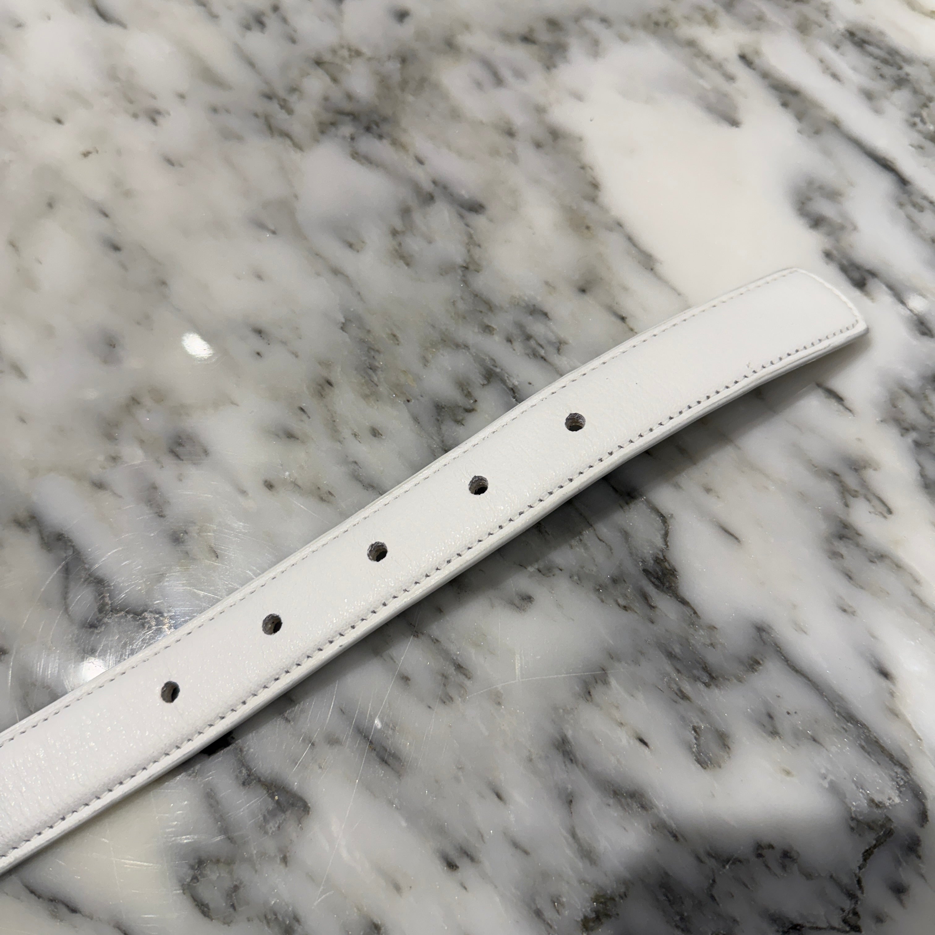 CHROME HEARTS Scroll White Strap Leather Belt Size32 クロムハーツ スクロール ホワイト ストラップ レザー ベルト サイズ32