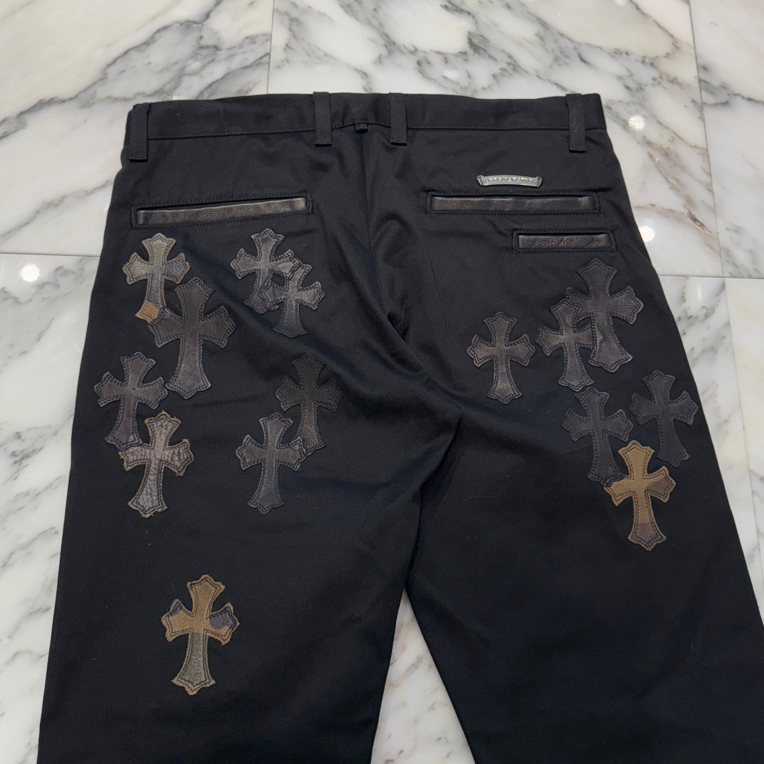 CHROME HEARTS Camouflage Cemetery Leather Cross Patch Chino Pants Size 32 クロムハーツ カモフラージュ セメタリー レザークロスパッチ チノパンツ サイズ32