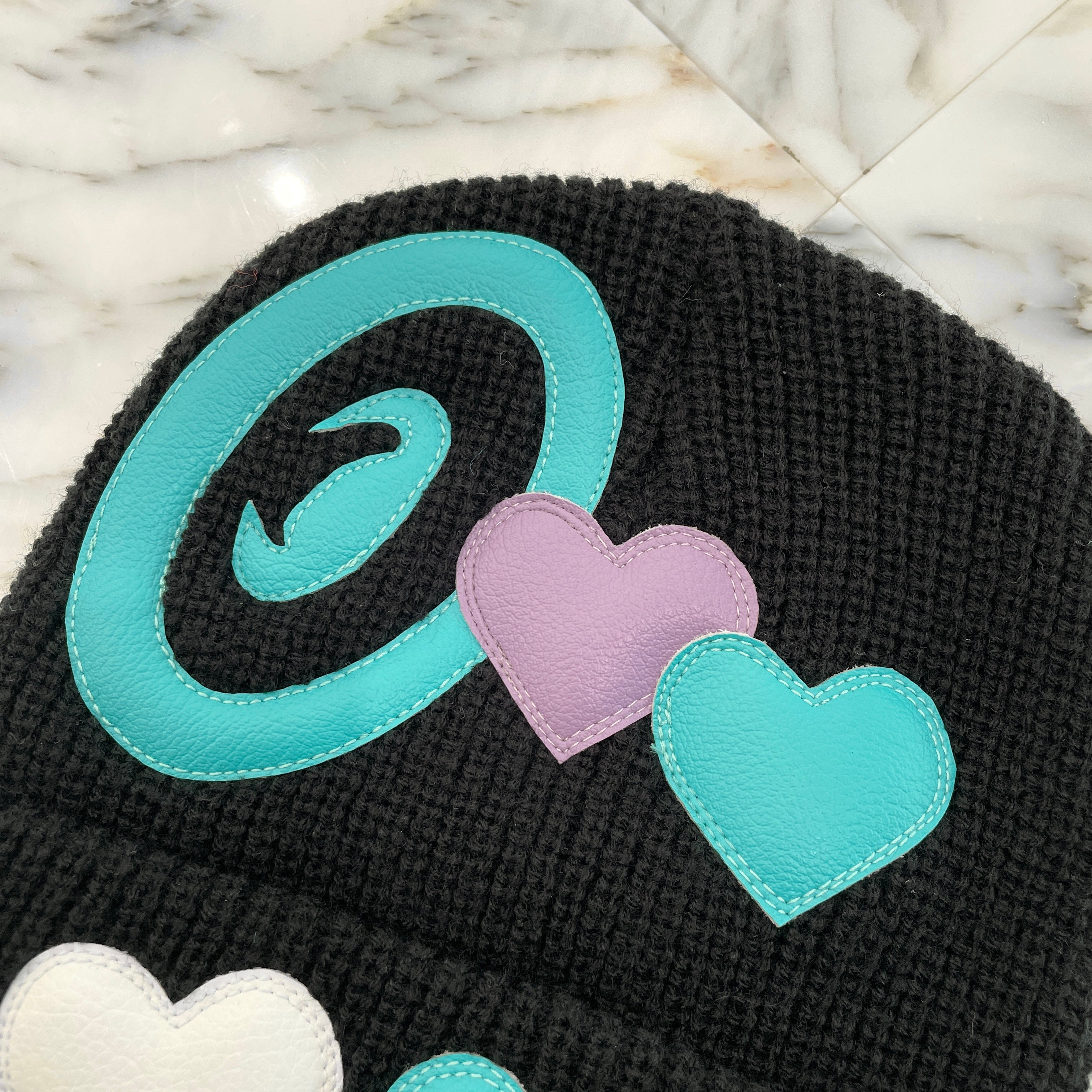 COIN PARKING DELIVERY 2024AW CPD LOVE Patch Beanie #18 "Black" CPD-0061 Size ONE SIZE コインパーキングデリバリー CPD ラブ パッチビーニー "ブラック" サイズONE SIZE