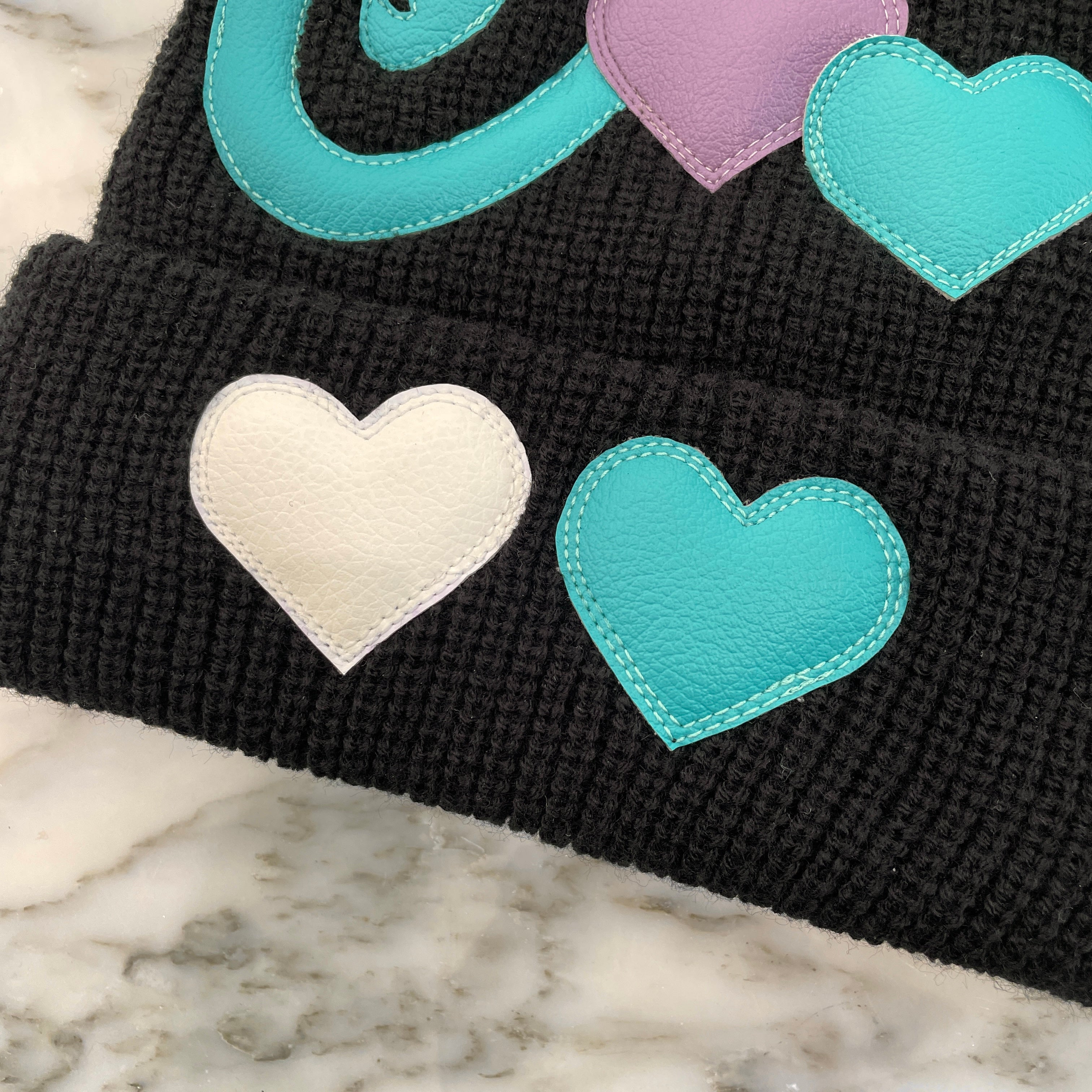 COIN PARKING DELIVERY 2024AW CPD LOVE Patch Beanie #18 "Black" CPD-0061 Size ONE SIZE コインパーキングデリバリー CPD ラブ パッチビーニー "ブラック" サイズONE SIZE