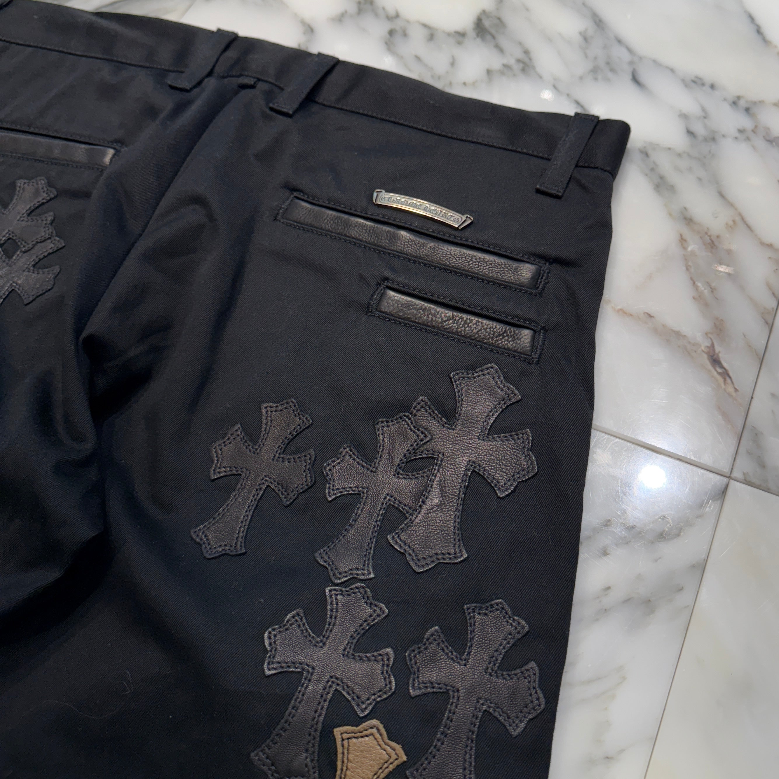 CHROME HEARTS Camouflage Cemetery Leather Cross Patch Chino Pants Size 32 クロムハーツ カモフラージュ セメタリー レザークロスパッチ チノパンツ サイズ32