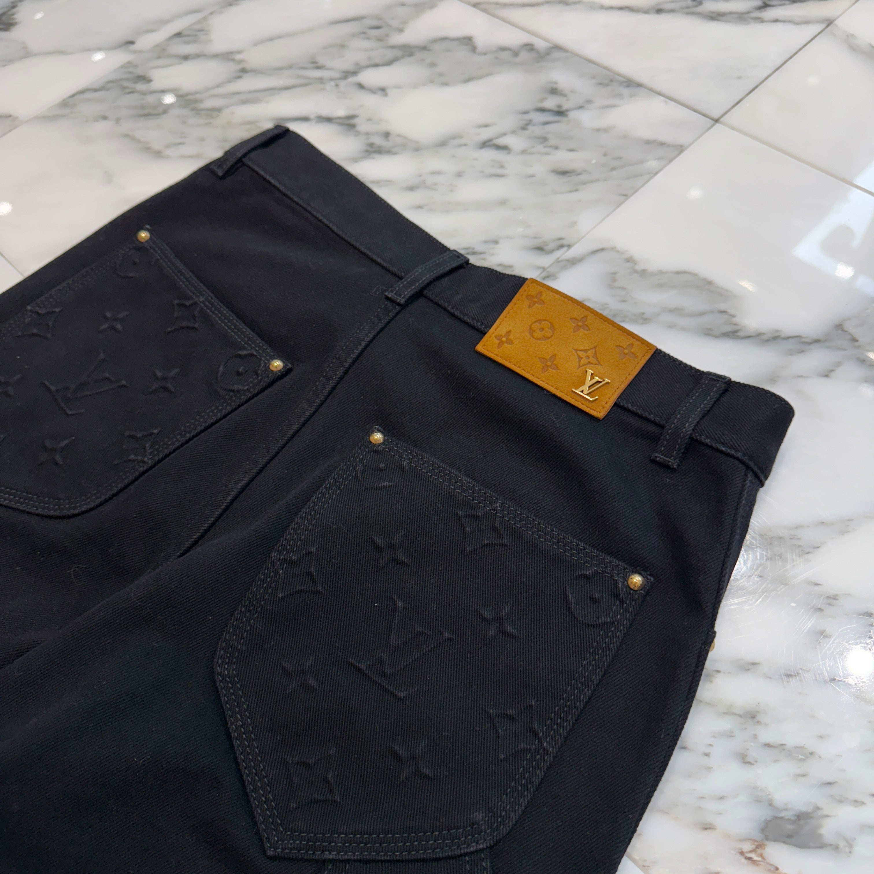 LOUIS VUITTON 2022AW Monogram Detail Carpenter Denim Pants HND10W Size 28 ルイヴィトン モノグラムディテール カーペンター デニムパンツ サイズ28