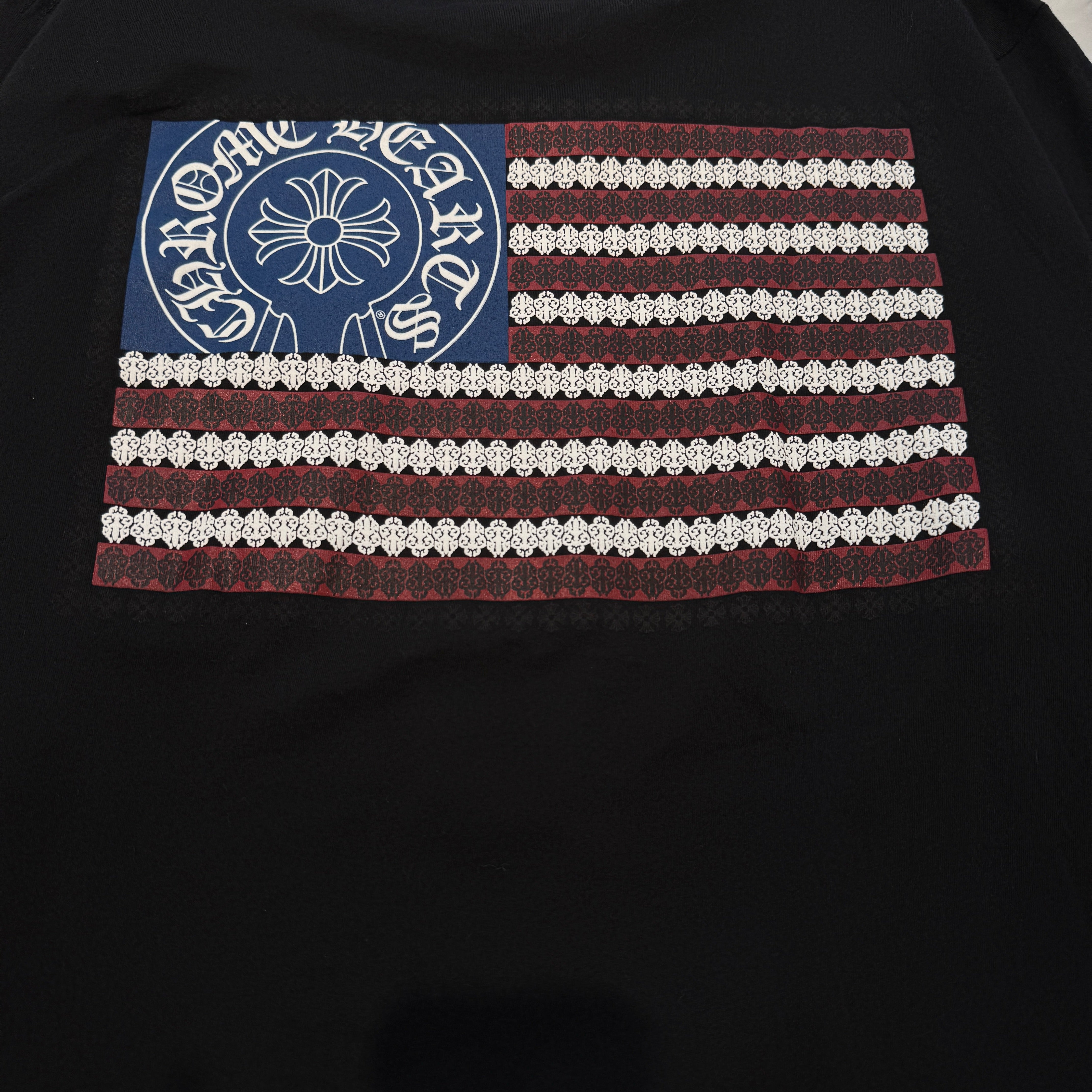 CHROME HEARTS American Flag Vine Dagger Horseshoe Long Sleeve Tee Size L クロムハーツ アメリカンフラッグ ヴァインダガーホースシュー ロングスリーブTシャツ サイズL