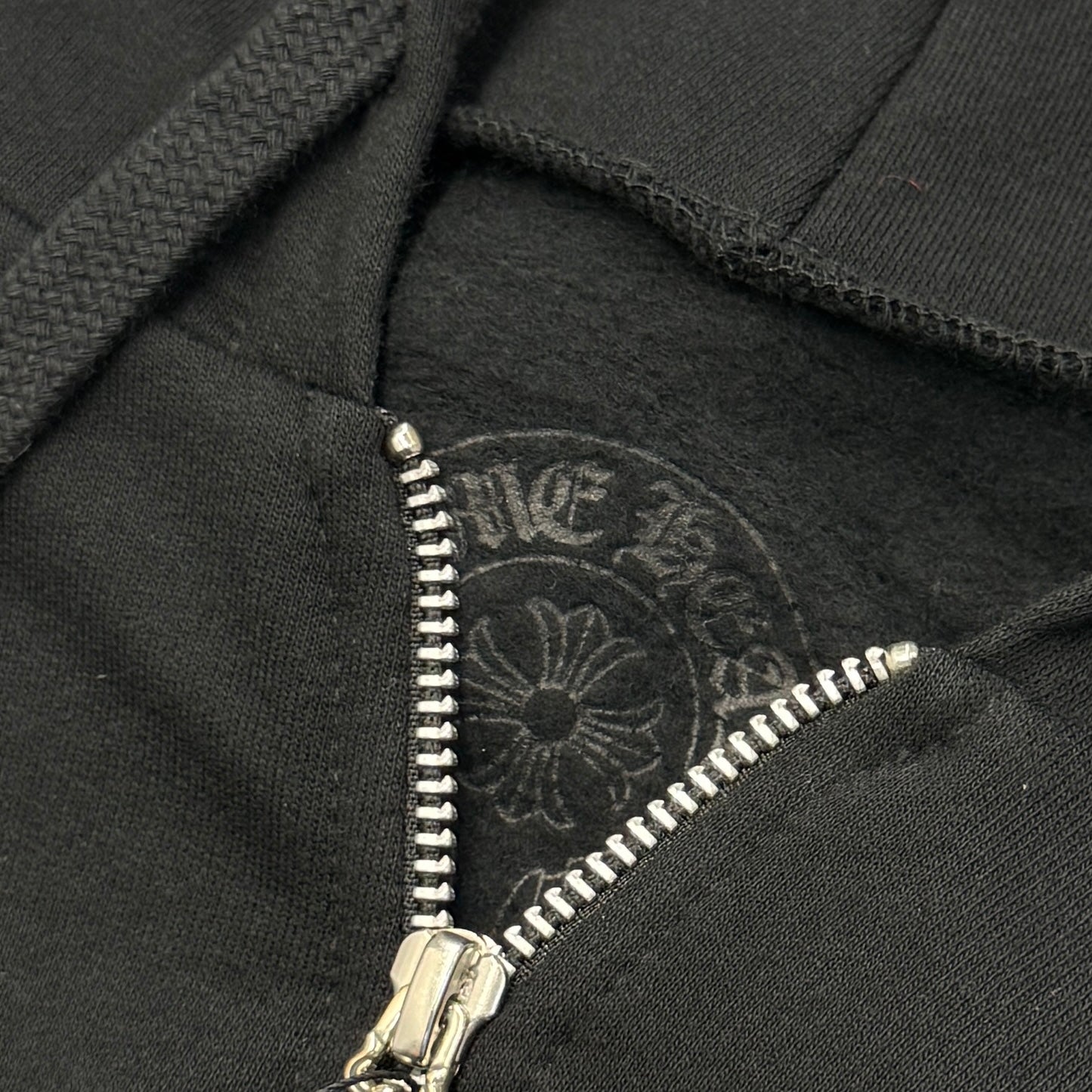 CHROME HEARTS 1988 Vertical Logo Glitter Zip Up Hoodie Size
