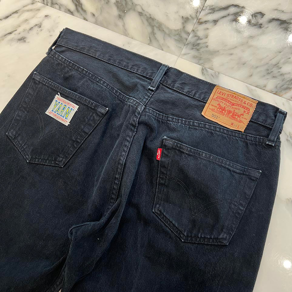 Y.A.R.N × mementos Levi's 501 Body Knit Scull Denim Pants Size W36×L32 ヤーン × メメントス リーバイス 501 ボディ ニットスカル デニムパンツ サイズ W36×L32