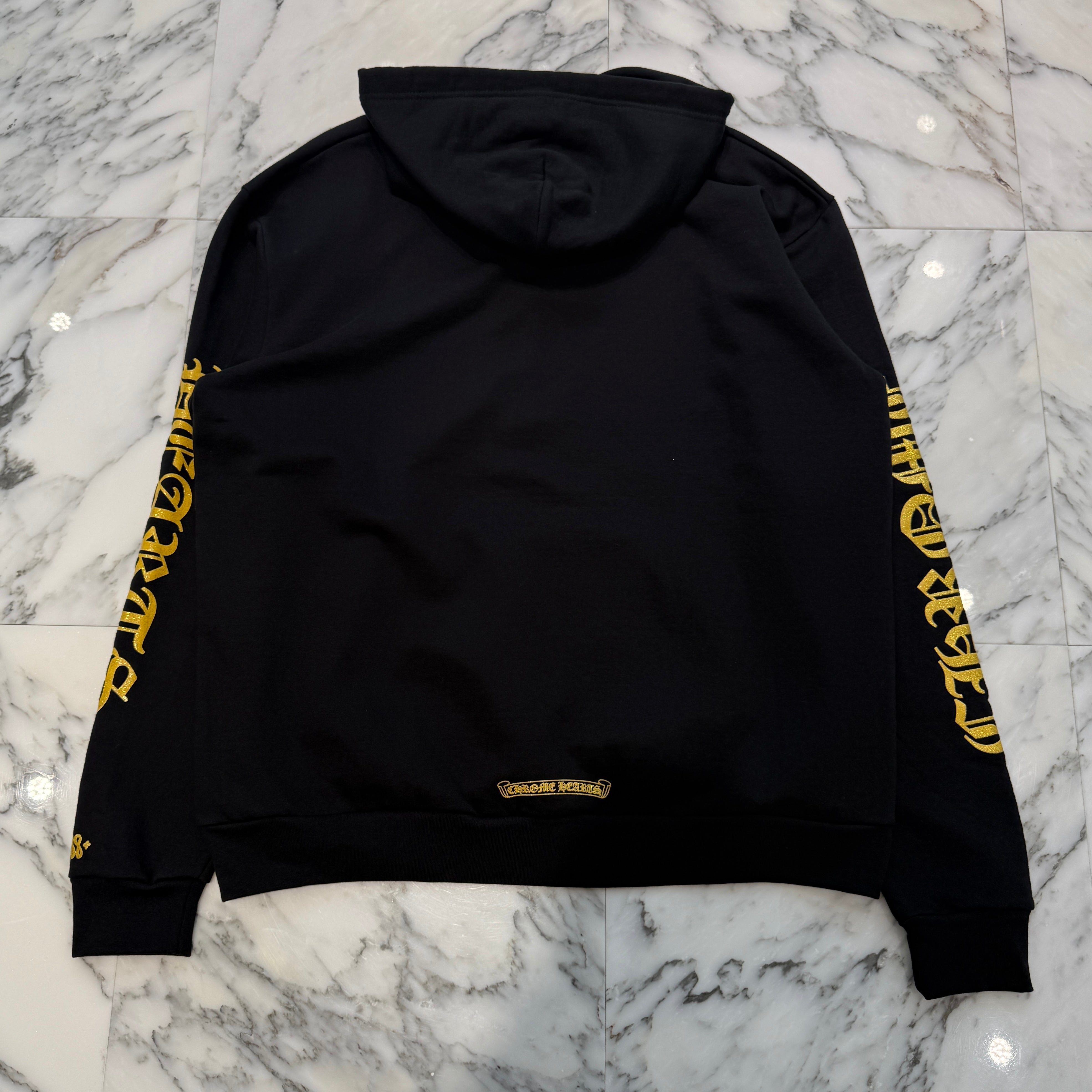 CHROME HEARTS 1988 Vertical Logo Glitter Pullover Hoodie Size L クロムハーツ 1988 ヴァーティカルロゴ グリッター プルオーバーフーディー サイズL