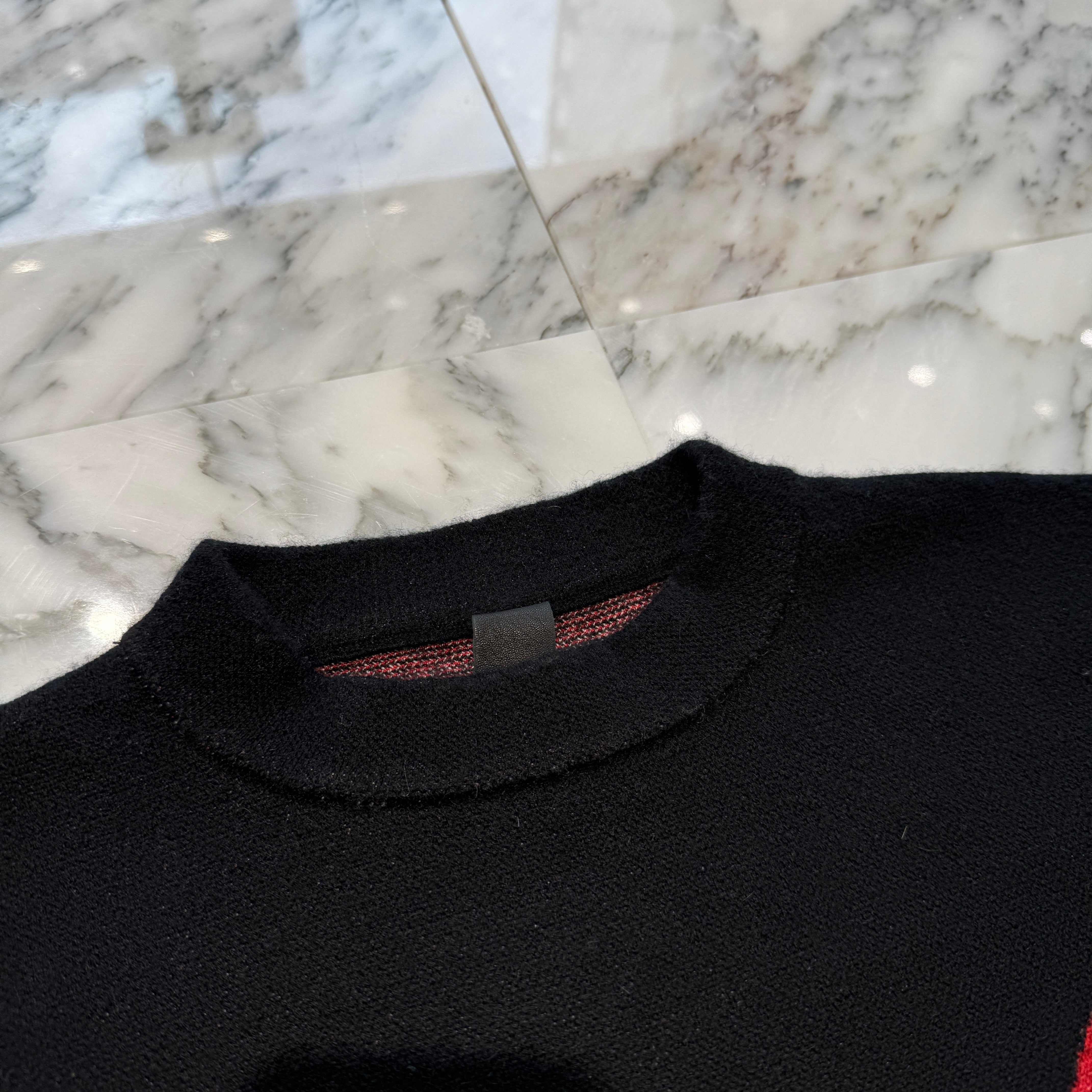 CHROME HEART × MATTY BOY Y NOT CHOMPER 3 Cemetery Cross Leather Patch Cashmere Knit Sweater Size S クロムハーツ × マッティボーイ ワイノット チョンパー 3セメタリー クロスレザーパッチ カシミヤ ニットセーター サイズS