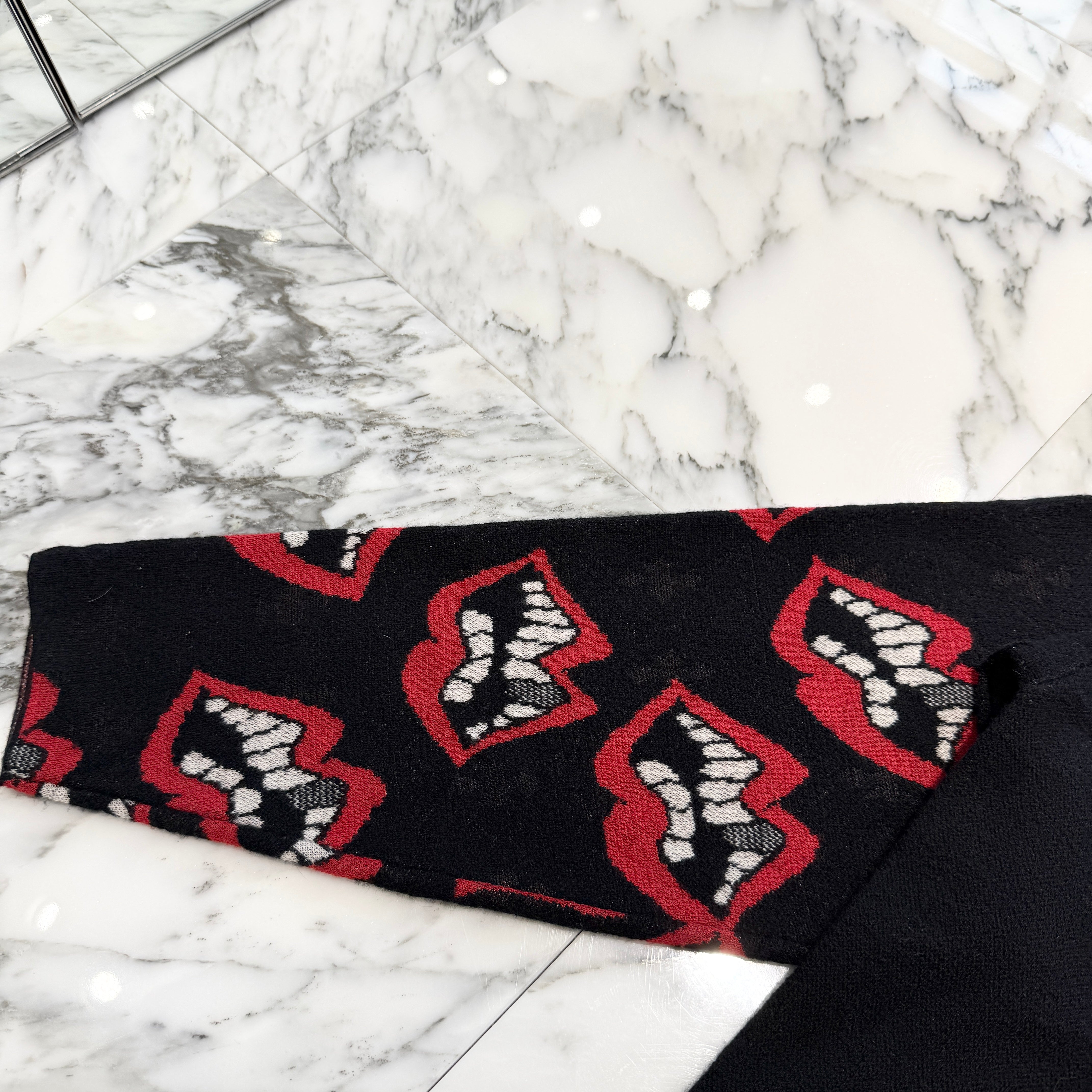 CHROME HEART × MATTY BOY Y NOT CHOMPER 3 Cemetery Cross Leather Patch Cashmere Knit Sweater Size S クロムハーツ × マッティボーイ ワイノット チョンパー 3セメタリー クロスレザーパッチ カシミヤ ニットセーター サイズS