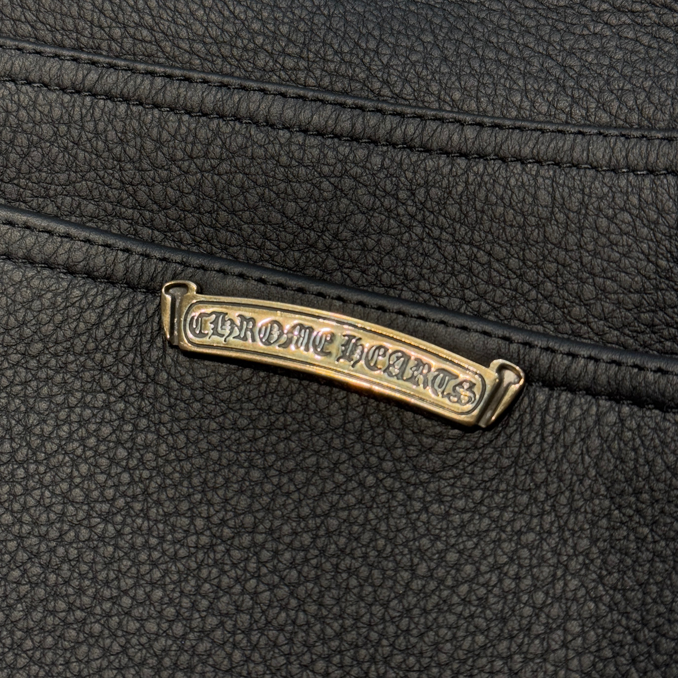 CHROME HEARTS Crossball Leather Straight Pants Size 33 クロムハーツ クロスボール レザー ストレートパンツ サイズ33