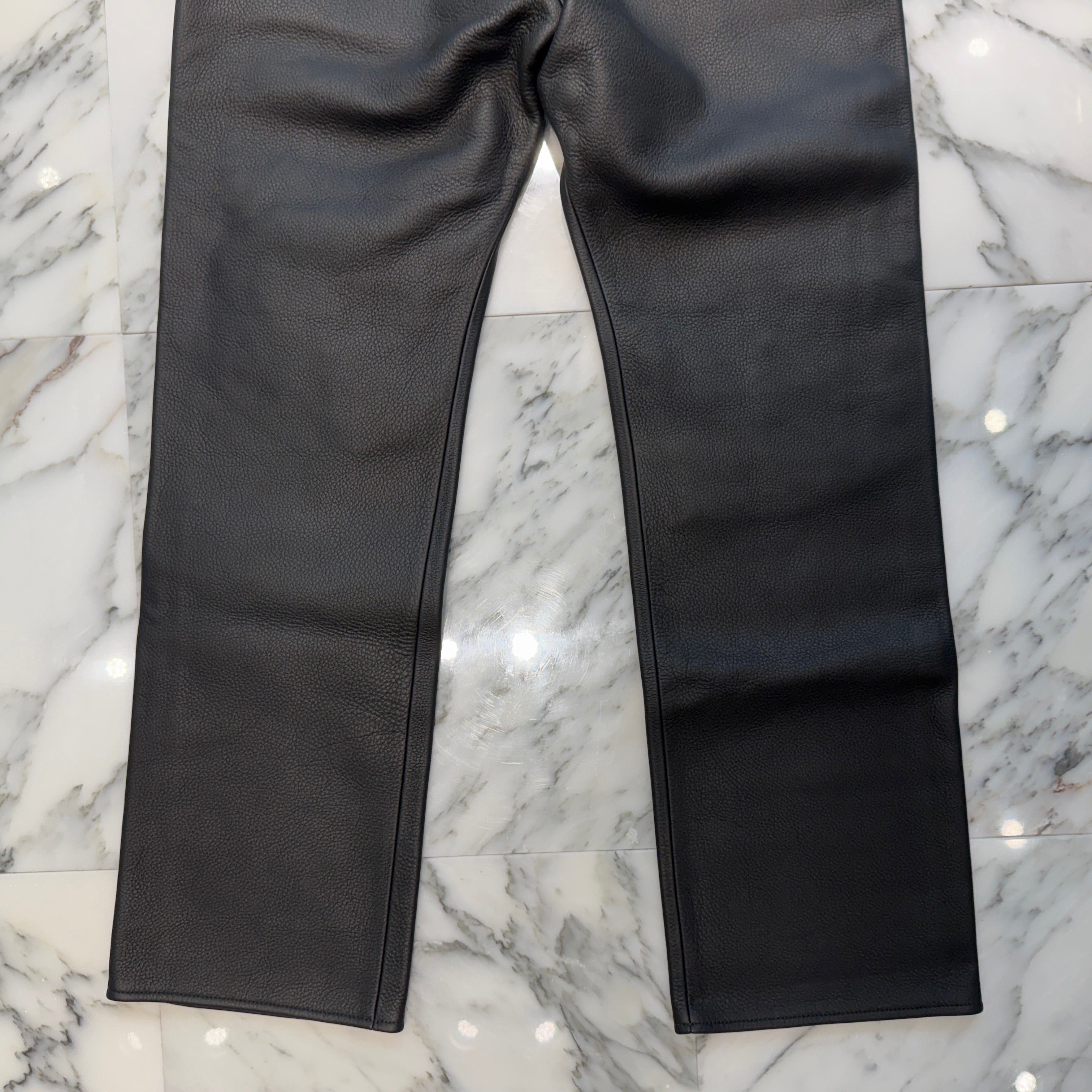 CHROME HEARTS Crossball Leather Straight Pants Size 33 クロムハーツ クロスボール レザー ストレートパンツ サイズ33