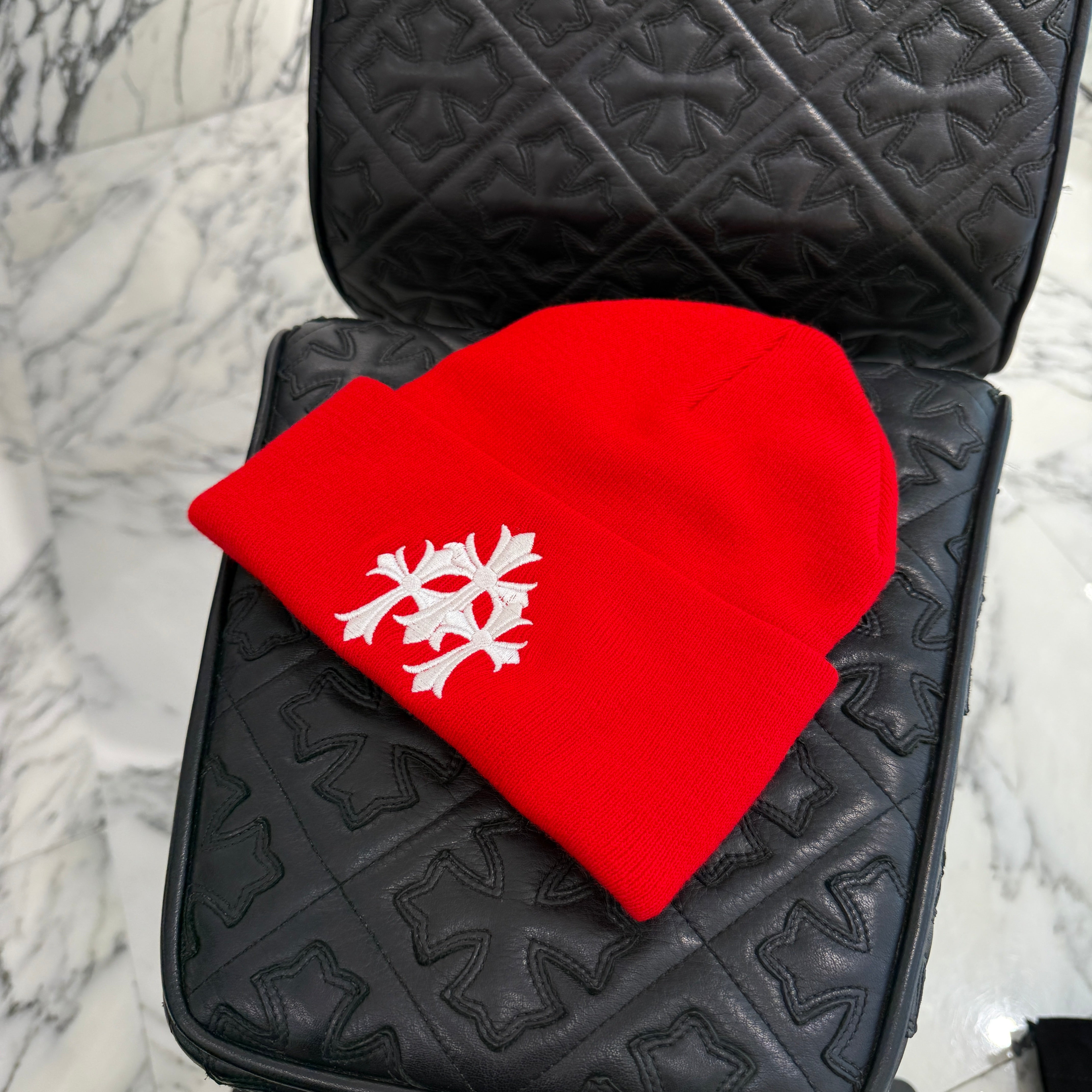 CHROME HEARTS Triple Cross Embroidery Beanie Size ONE SIZE（23cm）クロムハーツ トリプルクロス刺繍 ビーニー