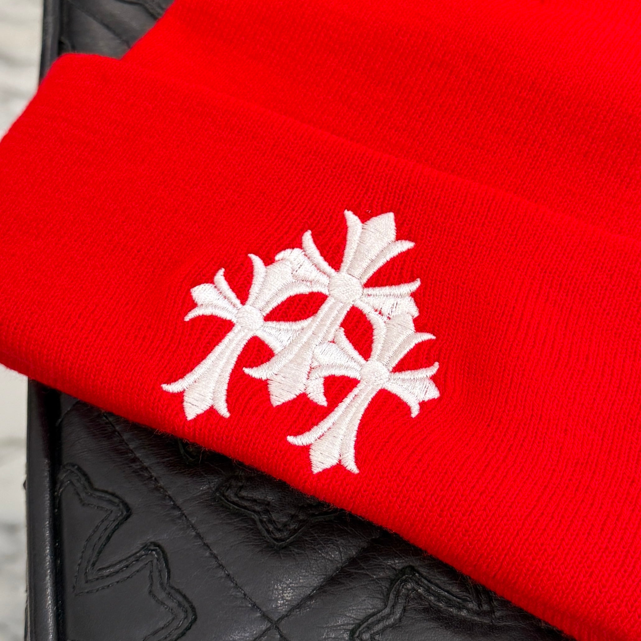 CHROME HEARTS Triple Cross Embroidery Beanie Size ONE SIZE（23cm）クロムハーツ トリプルクロス刺繍 ビーニー