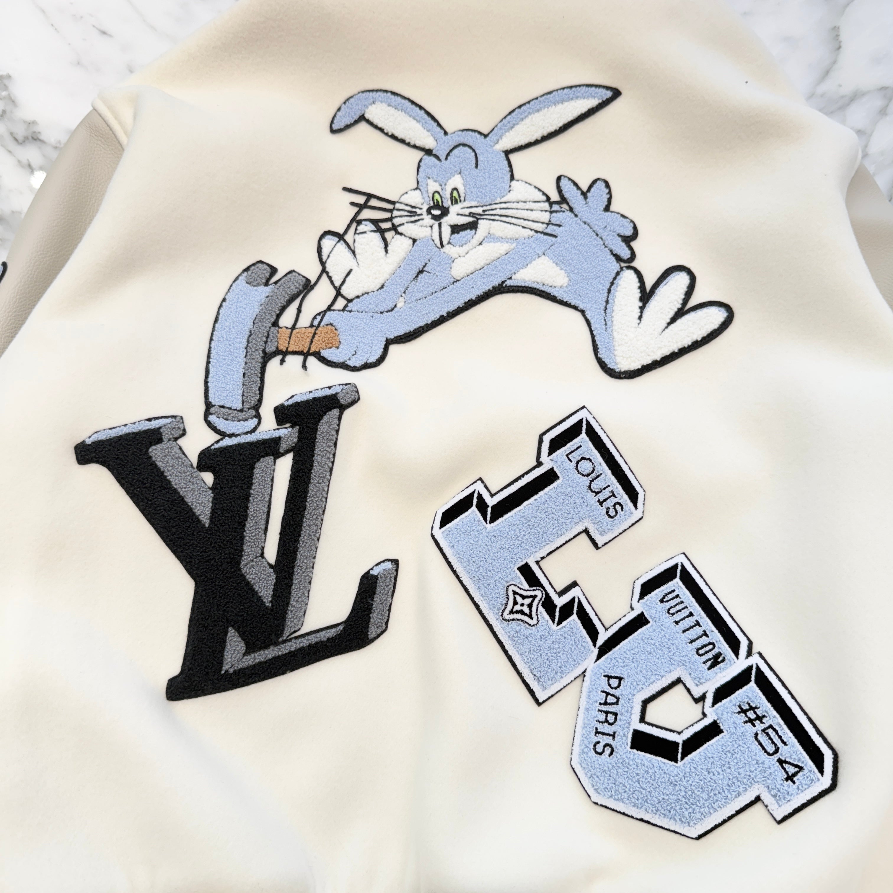 LOUIS VUITTON 2022AW Multi-Patches Mixed Leather Varsity Blouson 1AAHHG Size 54 ルイヴィトン マルチパッチ ミックス レザー ヴァーシティー ブルゾン サイズ54