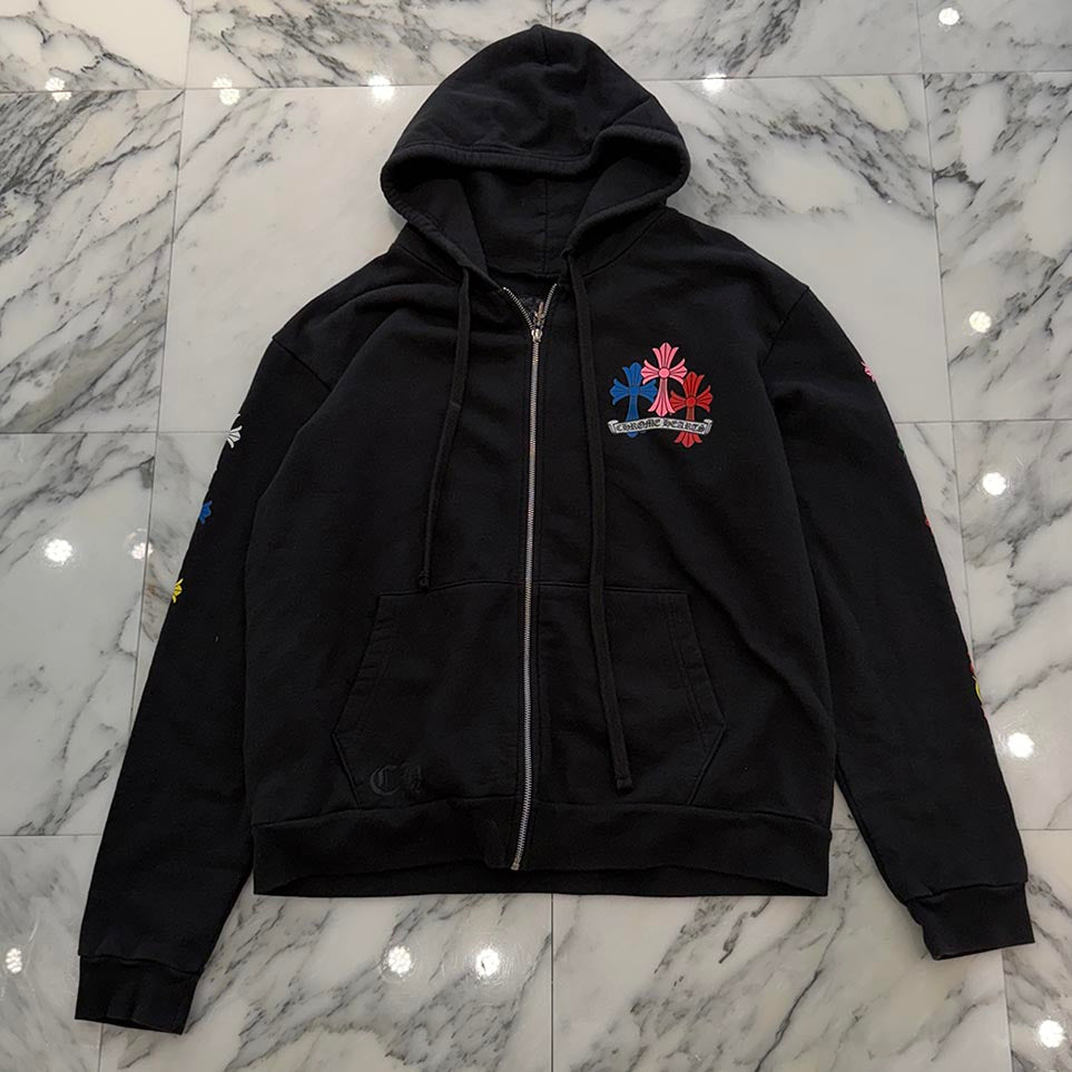 CHROME HEARTS 2022SS MLTCOL CEM CRS Zip Up Hoodie Size M クロムハーツ マルチカラー セメタリークロス ジップアップフーディ サイズM