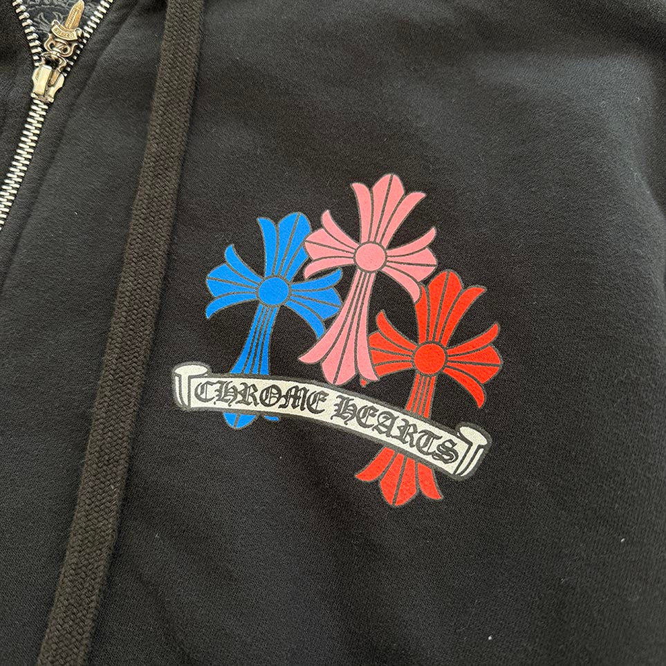 CHROME HEARTS 2022SS MLTCOL CEM CRS Zip Up Hoodie Size M クロムハーツ マルチカラー セメタリークロス ジップアップフーディ サイズM