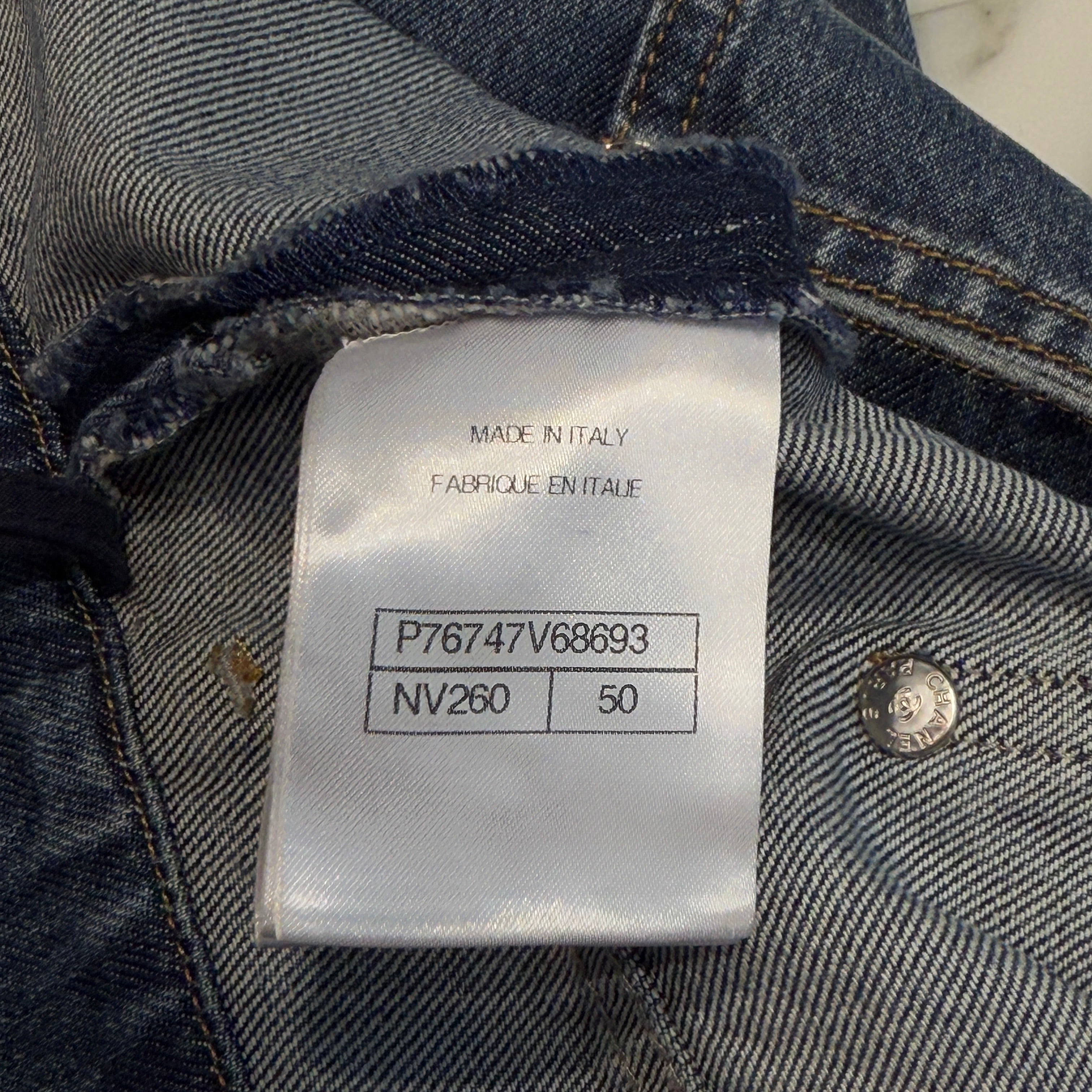 CHANEL 2024 Cruise Coco Mark Wide Denim Pants P76747V68693 Size 50 シャネル ココマーク ワイド デニムパンツ サイズ50