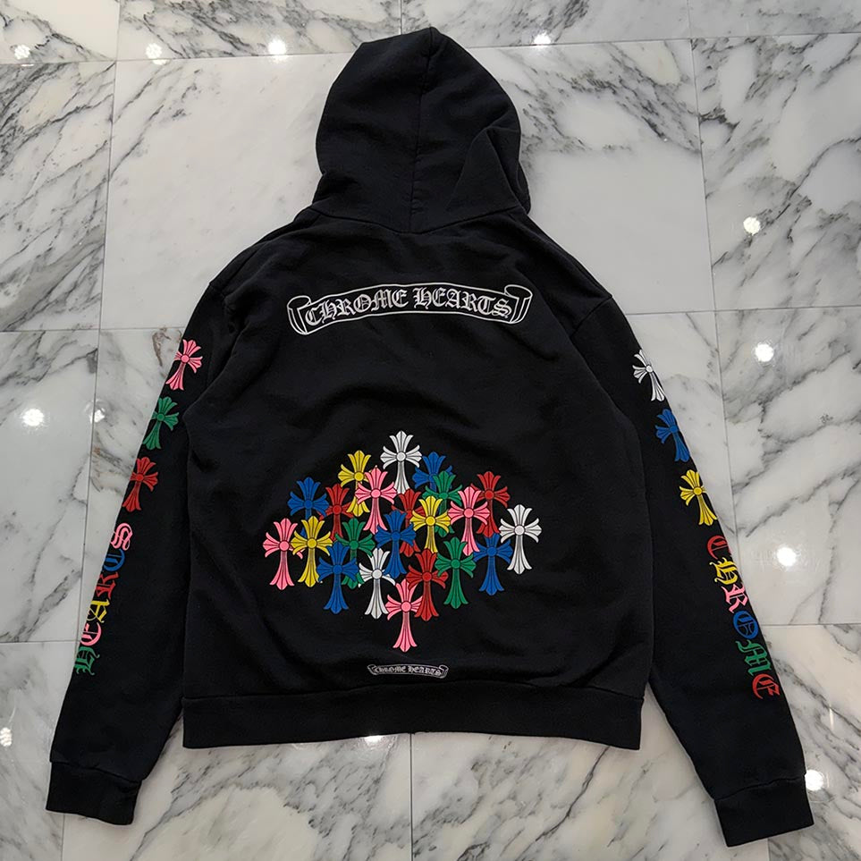 CHROME HEARTS 2022SS MLTCOL CEM CRS Zip Up Hoodie Size M クロムハーツ マルチカラー セメタリークロス ジップアップフーディ サイズM