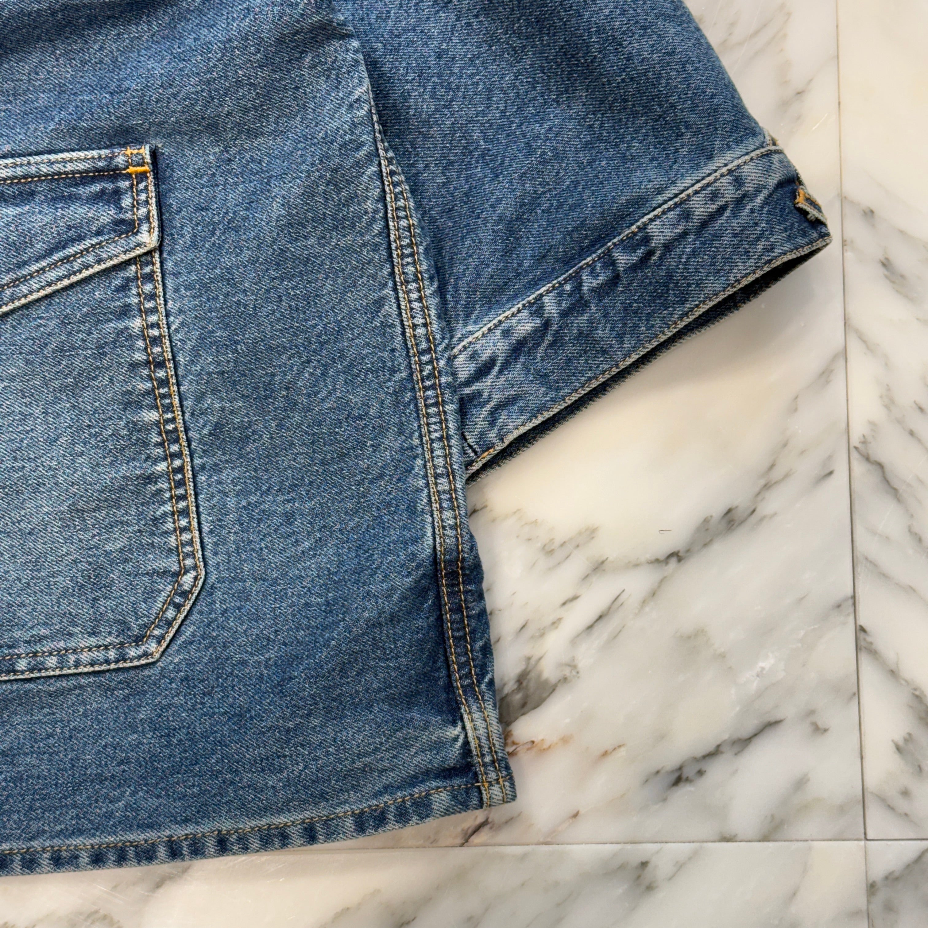 CHANEL 2024 Cruise Washed Denim Blouse P76797V69116 Size 50 シャネル ウォッシュド デニム ブラウス サイズ50