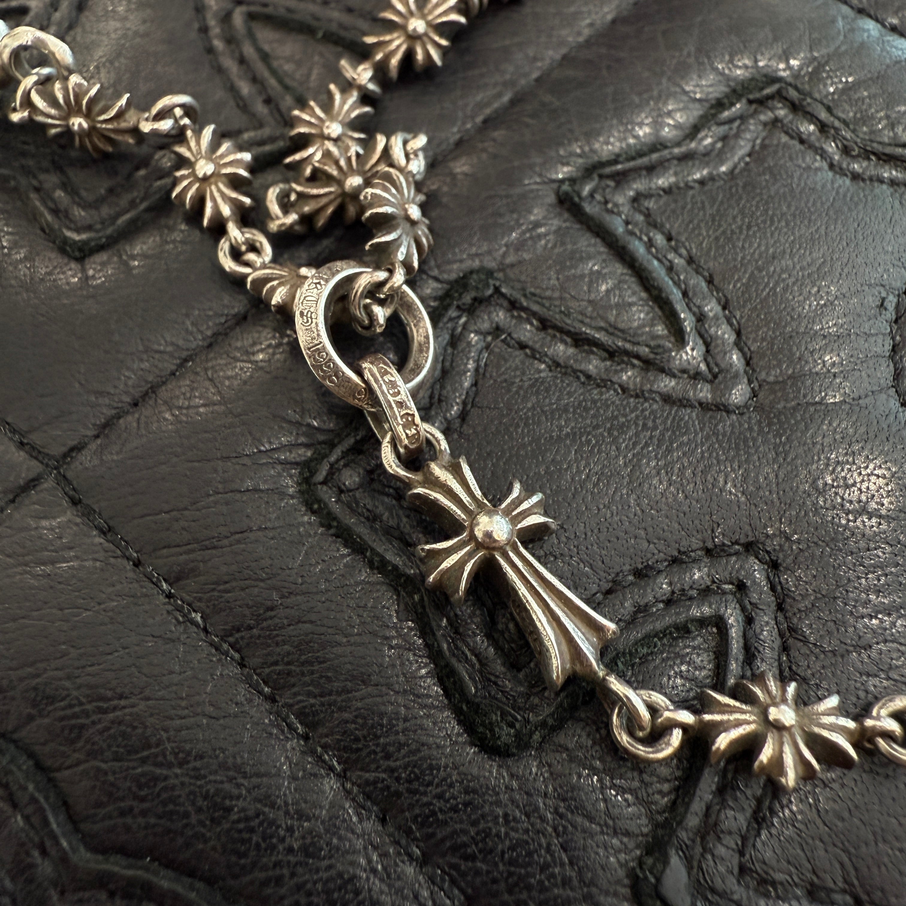 CHROME HEARTS Rosary Chalk CH Plus Chain Necklace クロムハ―ツ ロザリオ チョーク CHプラス チェーン ネックレス