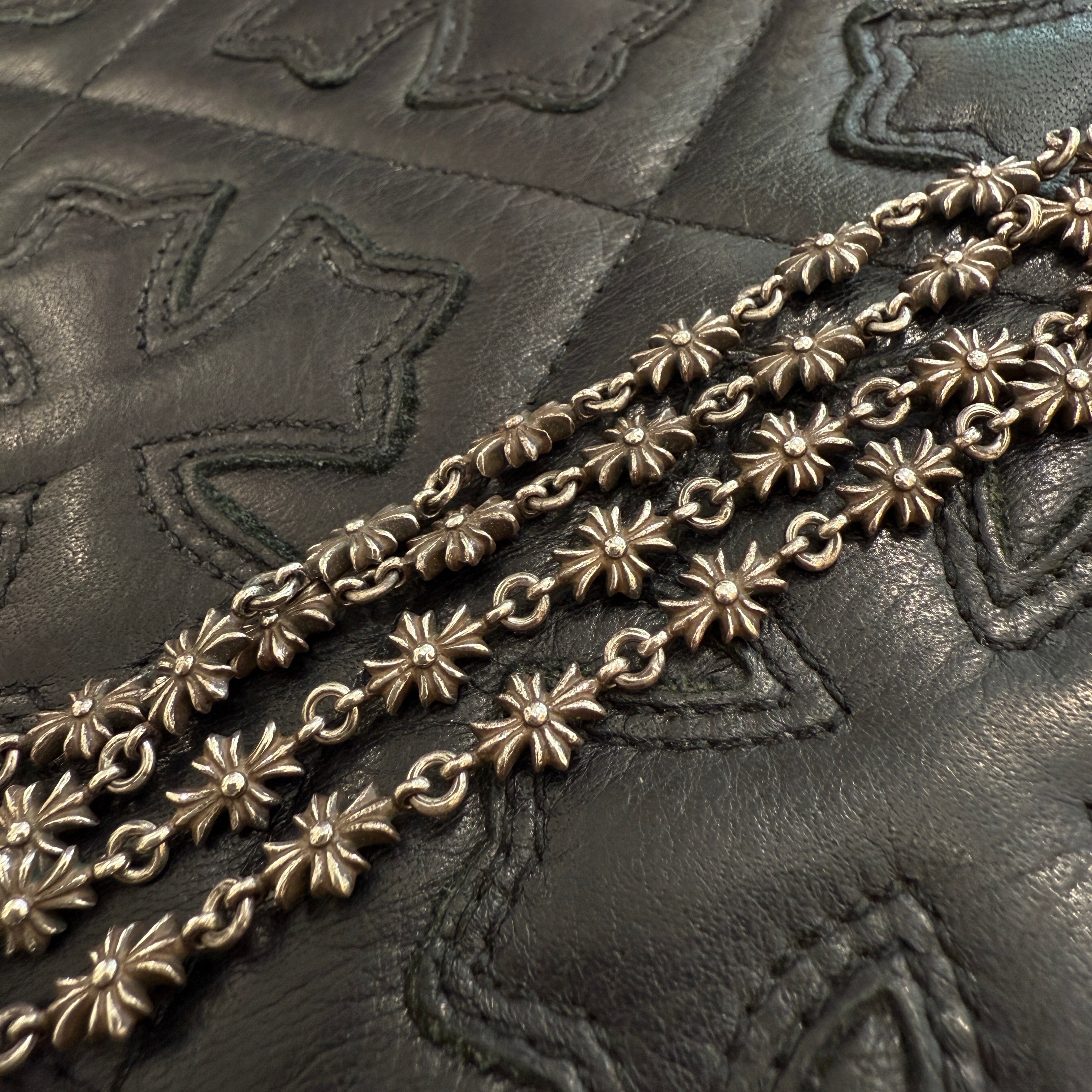 CHROME HEARTS Rosary Chalk CH Plus Chain Necklace クロムハ―ツ ロザリオ チョーク CHプラス チェーン ネックレス