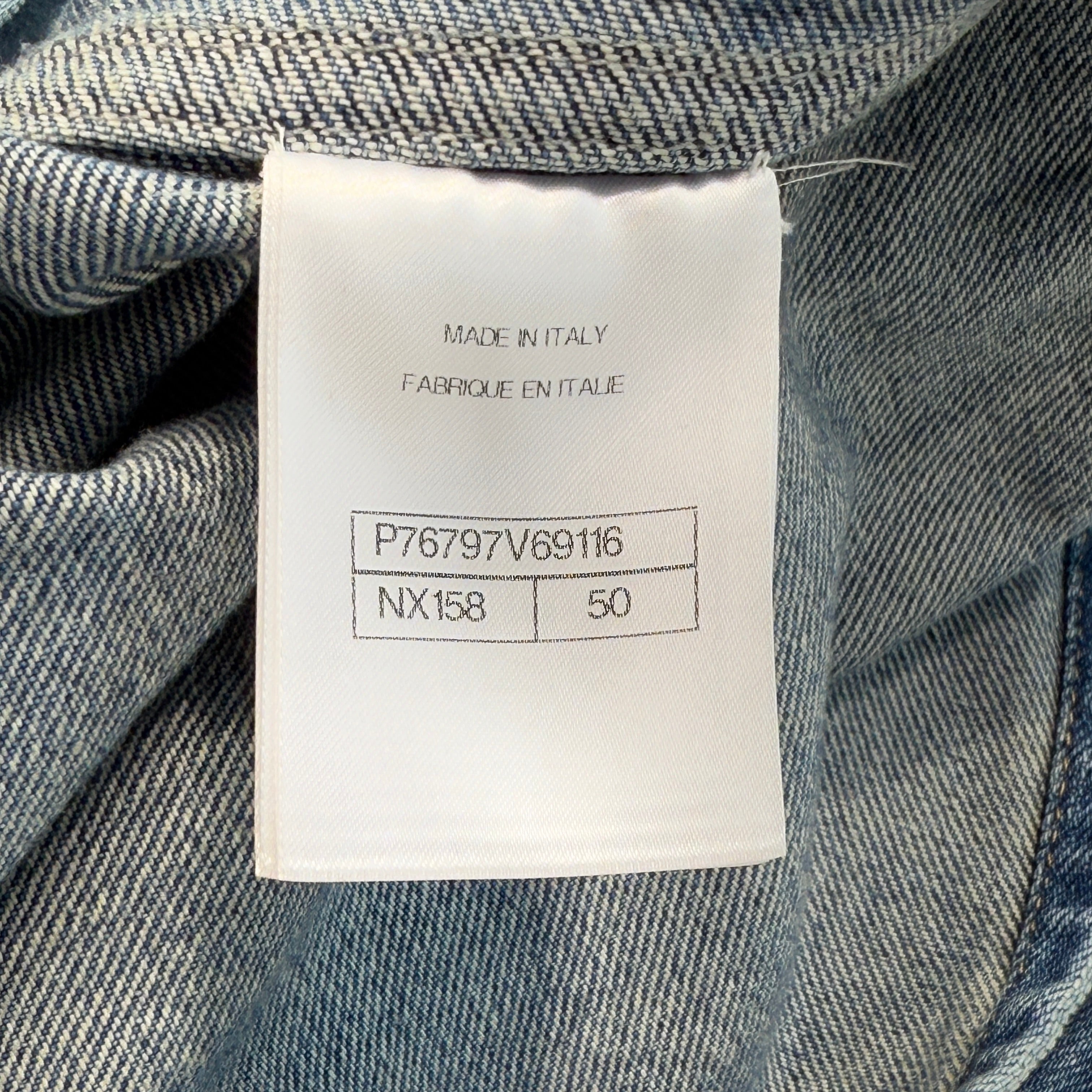 CHANEL 2024 Cruise Washed Denim Blouse P76797V69116 Size 50 シャネル ウォッシュド デニム ブラウス サイズ50