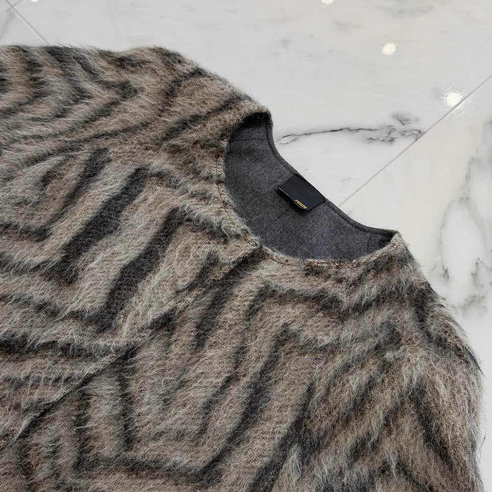 FENDI 2018AW Wool Fur Pocket Shaggy Coat FF7818 K6W Size 42 フェンディ ウール ファーポケット シャギーコート サイズ42