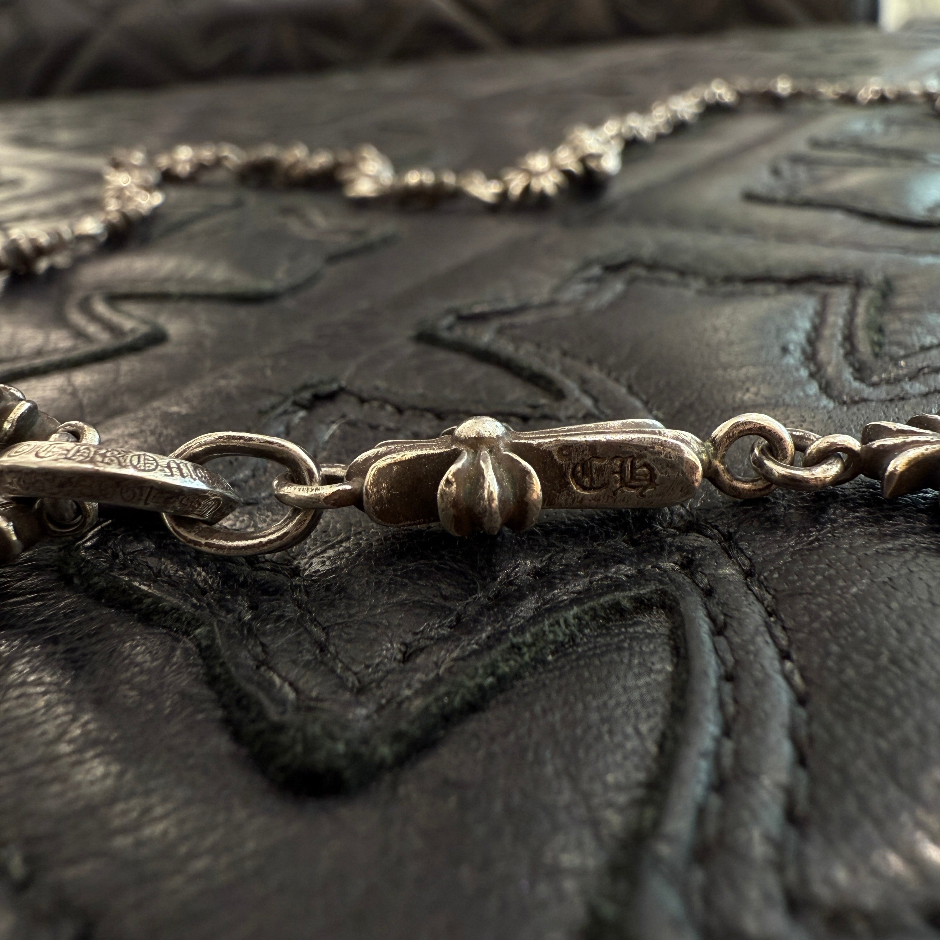 CHROME HEARTS Rosary Chalk CH Plus Chain Necklace クロムハ―ツ ロザリオ チョーク CHプラス チェーン ネックレス