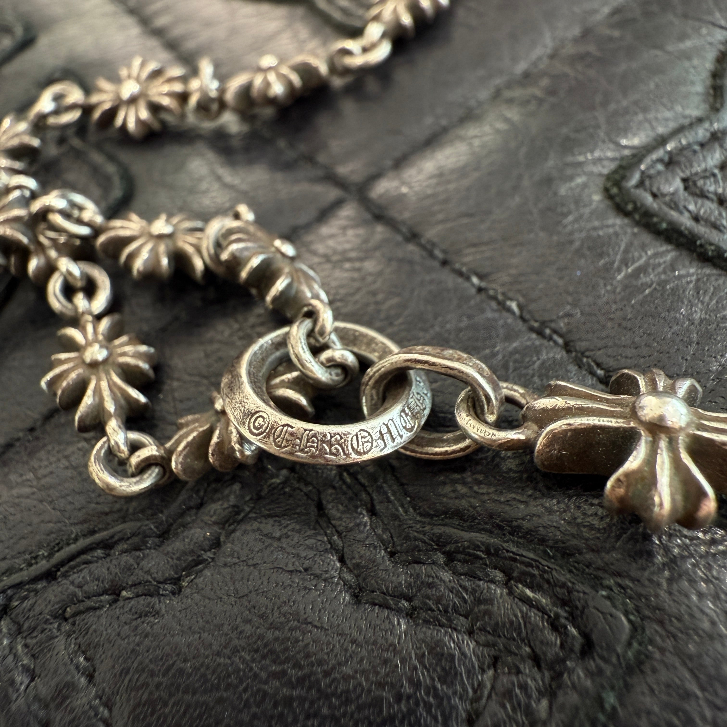 CHROME HEARTS Rosary Chalk CH Plus Chain Necklace クロムハ―ツ ロザリオ チョーク CHプラス チェーン ネックレス