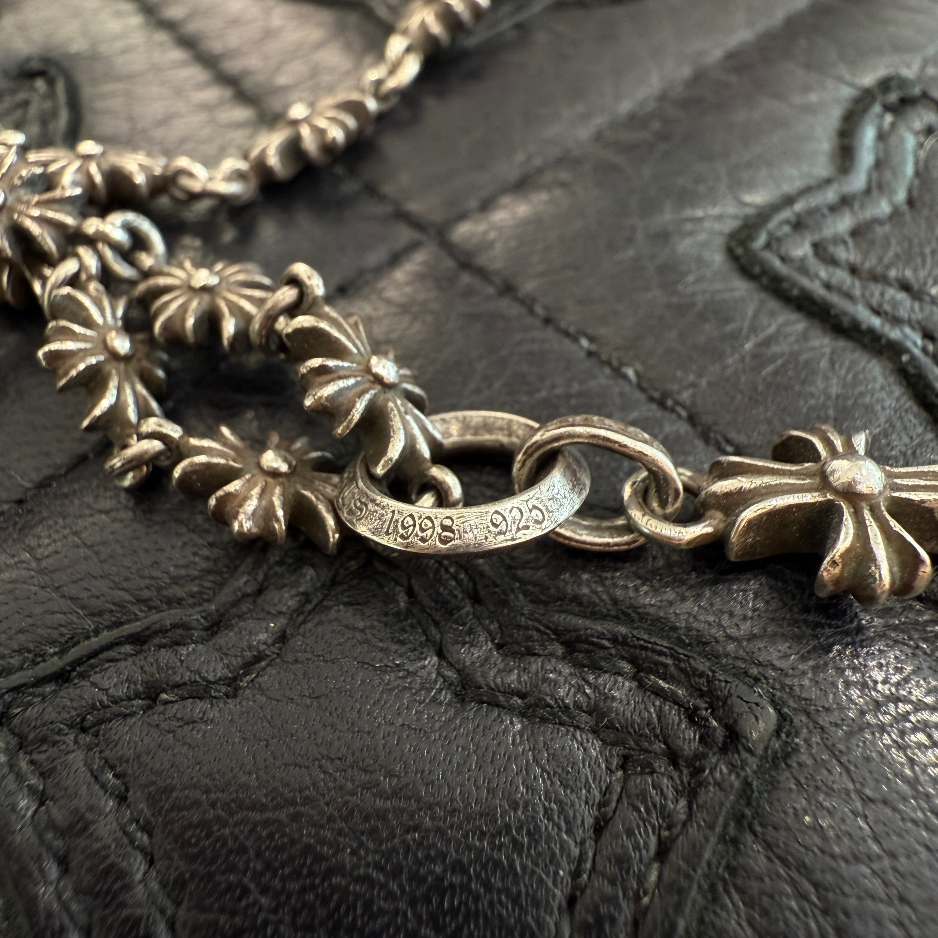 CHROME HEARTS Rosary Chalk CH Plus Chain Necklace クロムハ―ツ ロザリオ チョーク CHプラス チェーン ネックレス