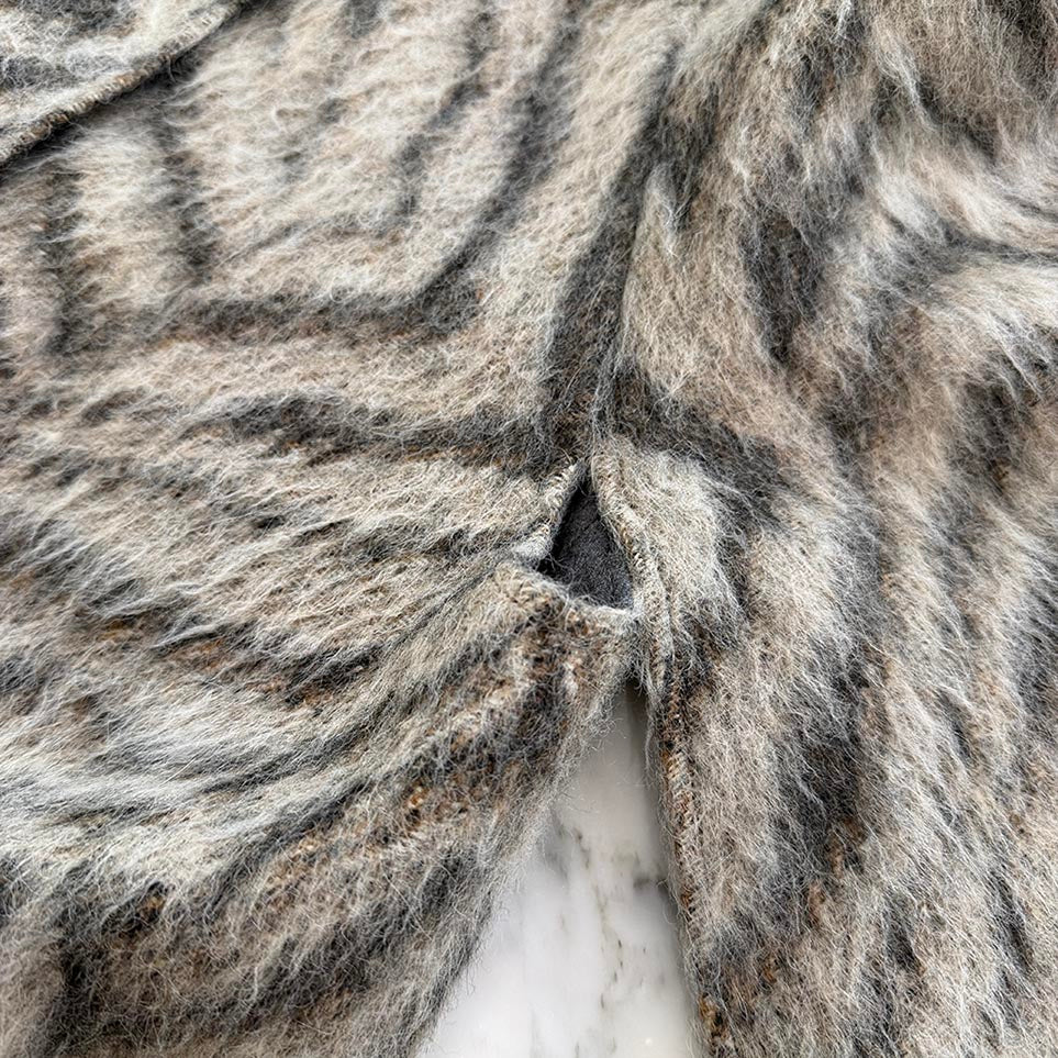 FENDI 2018AW Wool Fur Pocket Shaggy Coat FF7818 K6W Size 42 フェンディ ウール ファーポケット シャギーコート サイズ42