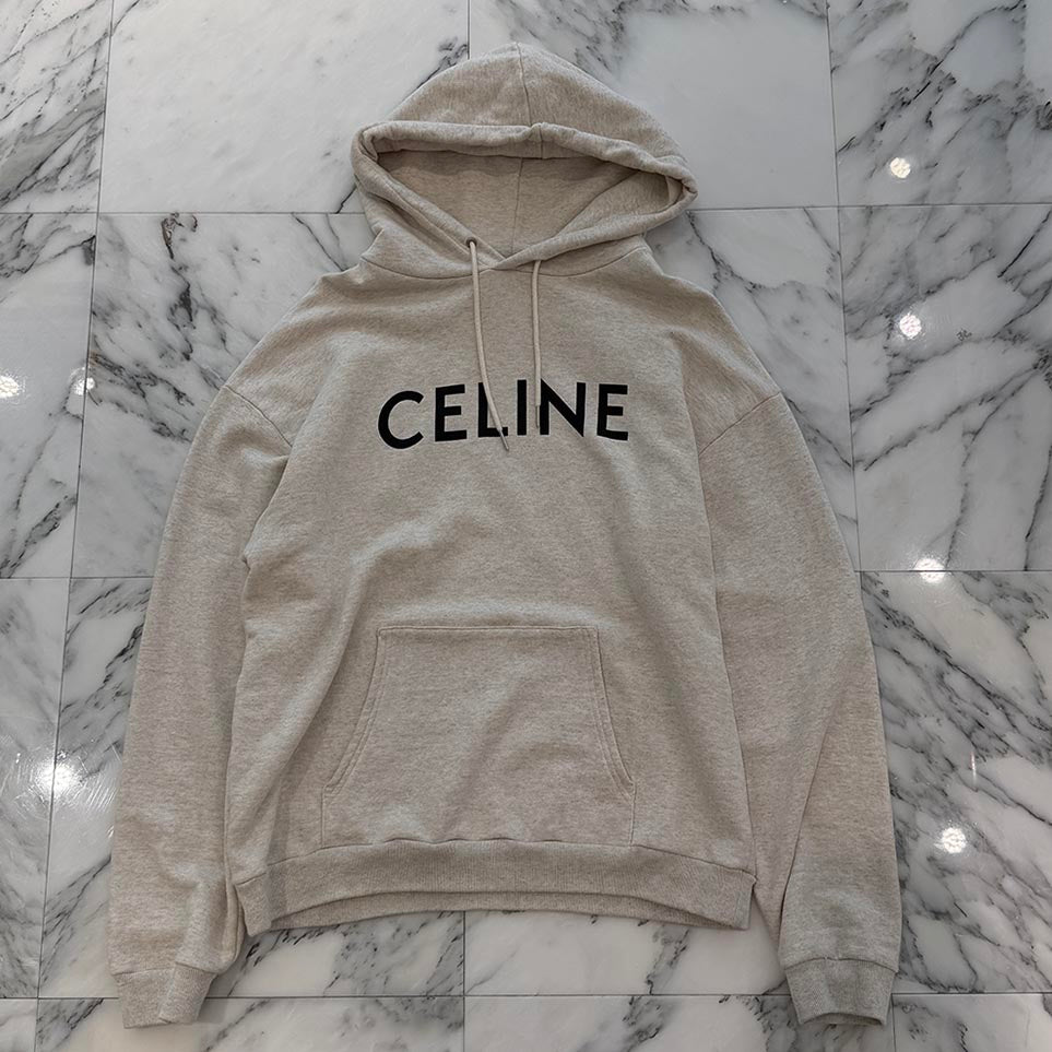 CELINE 2021SS Cotton Fleece Loose Hoodie 2Y321765N Size XL