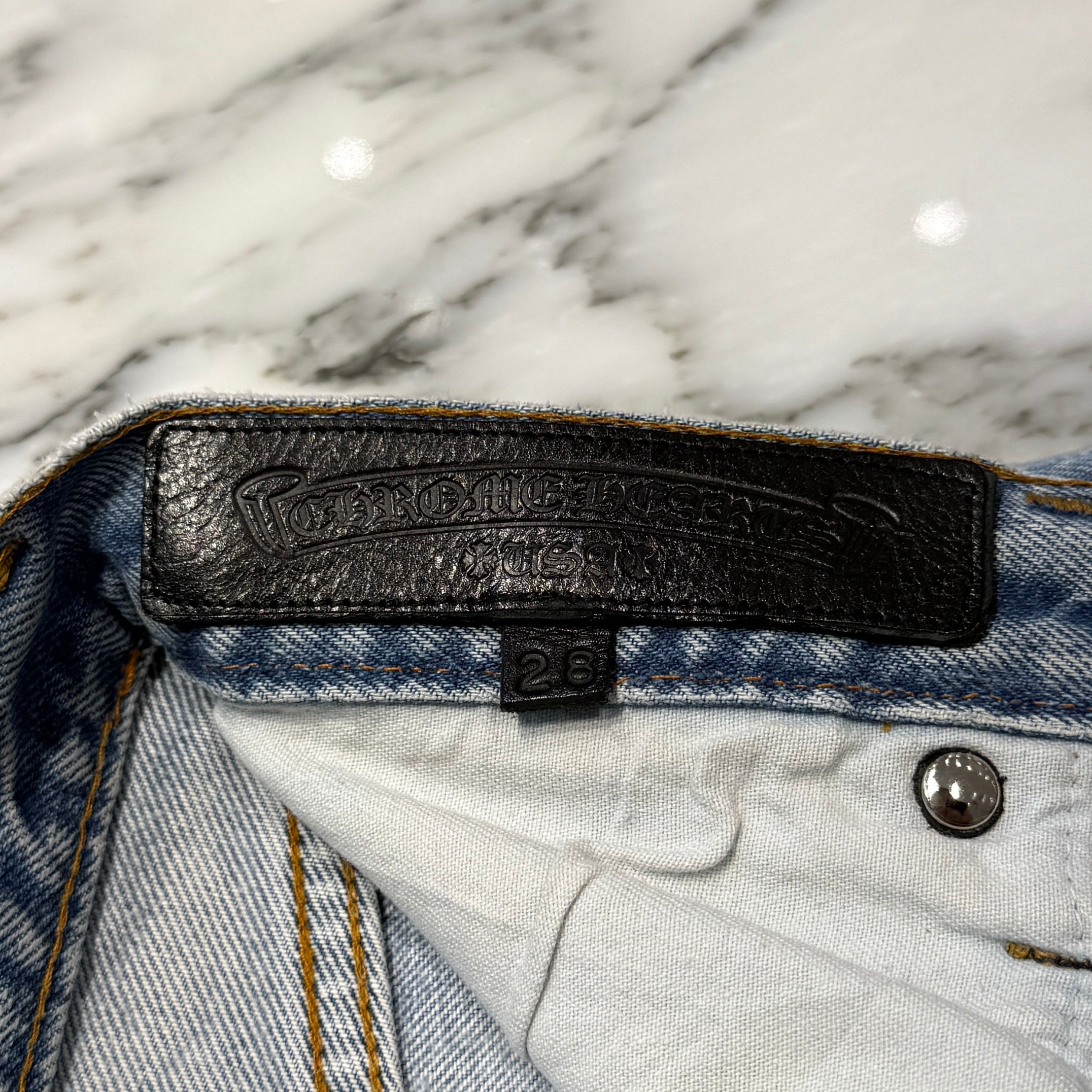CHROME HEARTS × Levi's Body VNTG Cross Ball Button Denim Pants Size 28 クロムハーツ × リーバイスボディ ヴィンテージ クロスボールボタン デニムパンツ サイズ28