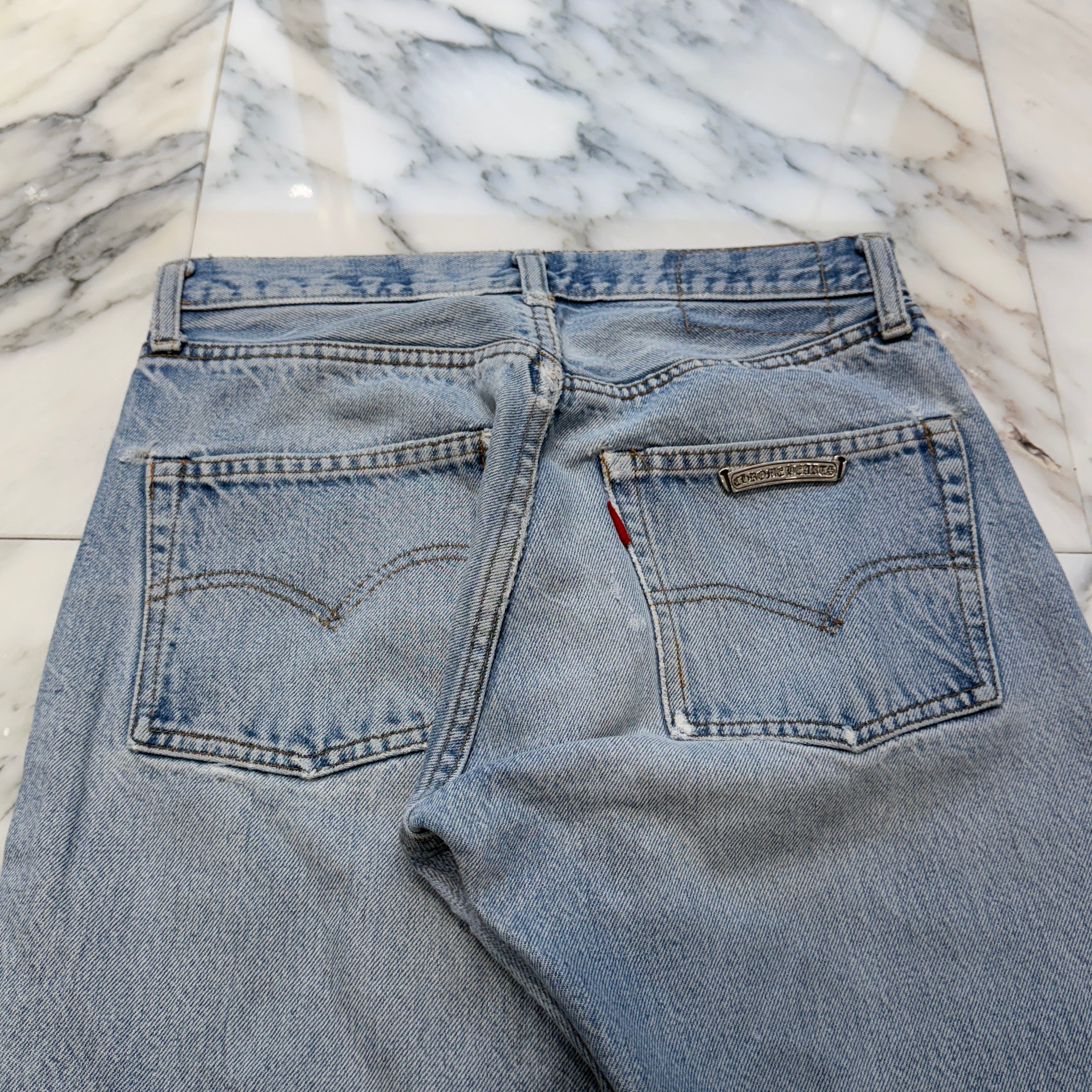 CHROME HEARTS × Levi's Body VNTG Cross Ball Button Denim Pants Size 28 クロムハーツ × リーバイスボディ ヴィンテージ クロスボールボタン デニムパンツ サイズ28