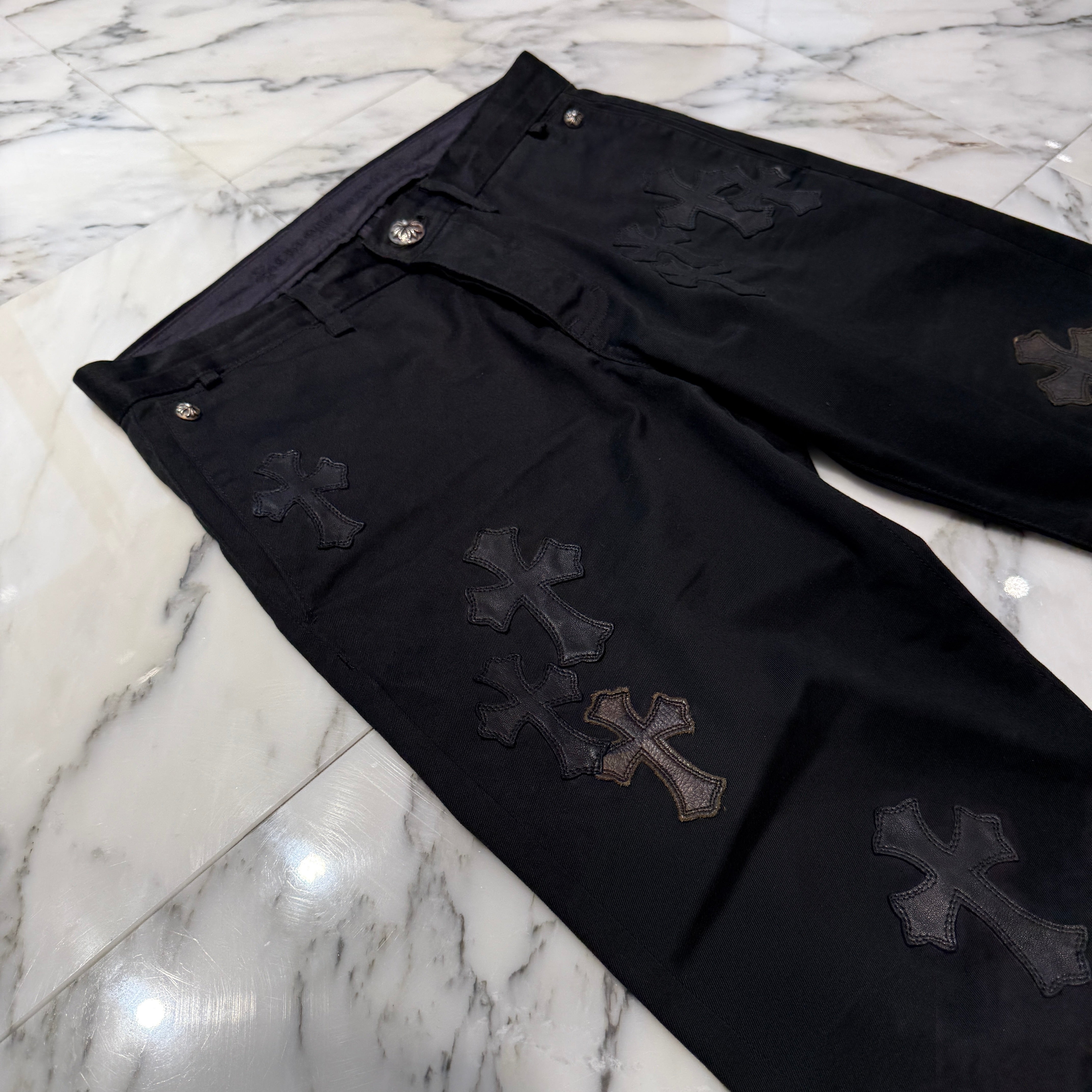 CHROME HEARTS Camouflage Cemetery Leather Cross Patch Chino Pants Size 32 クロムハーツ カモフラージュ セメタリー レザークロスパッチ チノパンツ サイズ32