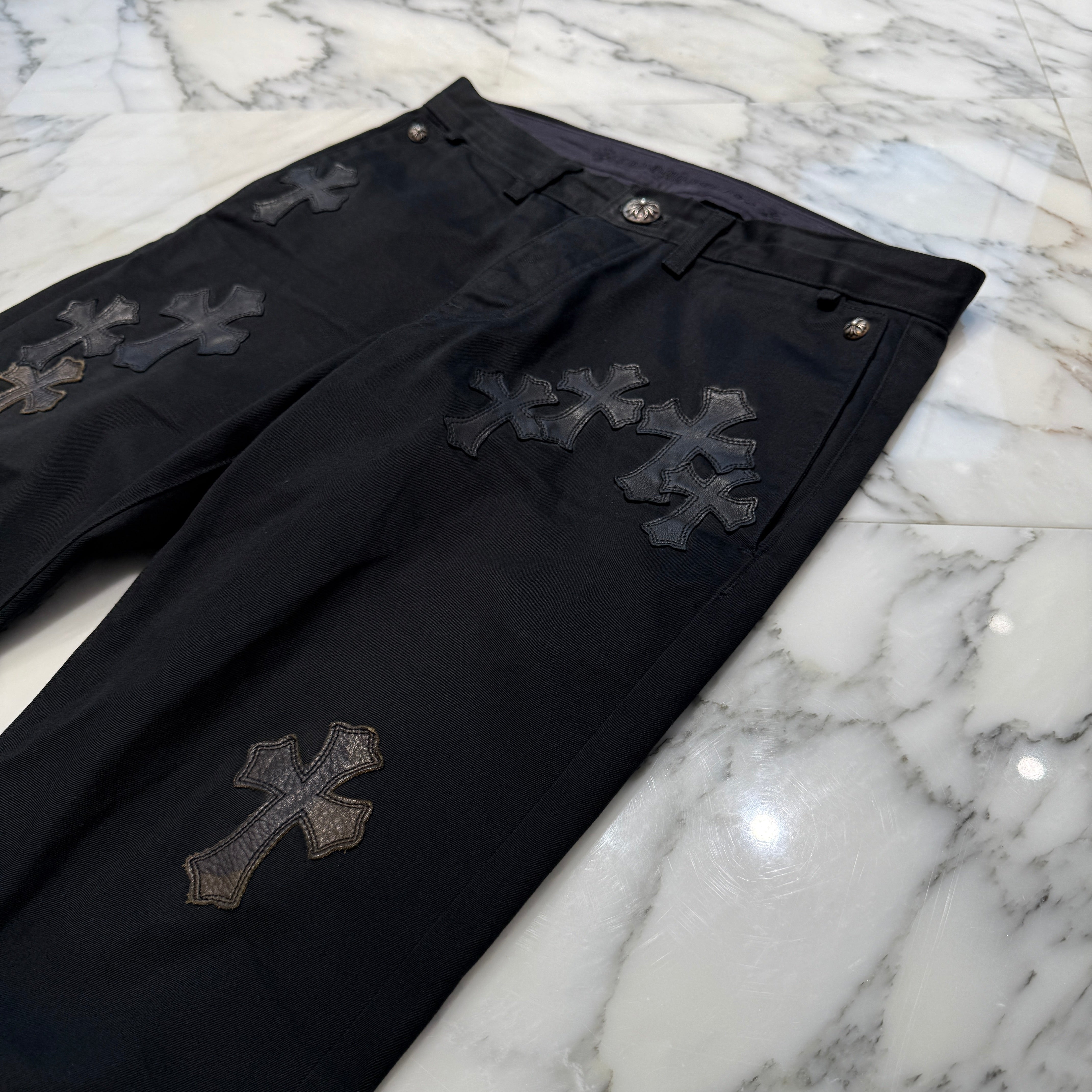 CHROME HEARTS Camouflage Cemetery Leather Cross Patch Chino Pants Size 32 クロムハーツ カモフラージュ セメタリー レザークロスパッチ チノパンツ サイズ32