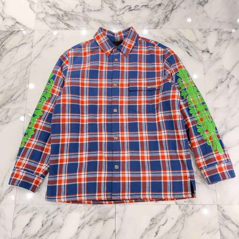 CHROME HEARTS Y NOT WORK DOG Flannel Check Shirt Jacket Size L クロムハーツ ワイノット ワークドッグ フランネル チェック シャツジャケット サイズL