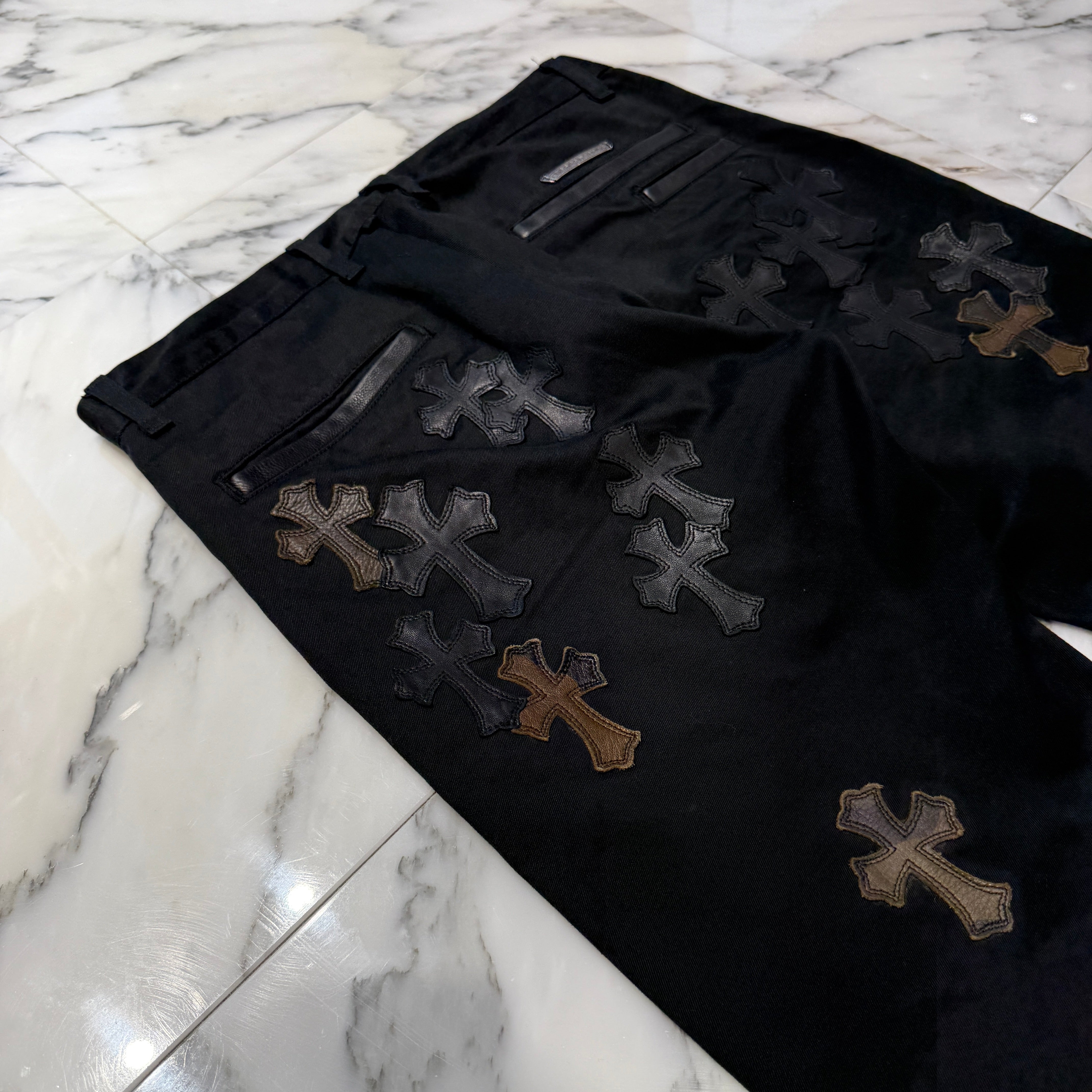 CHROME HEARTS Camouflage Cemetery Leather Cross Patch Chino Pants Size 32 クロムハーツ カモフラージュ セメタリー レザークロスパッチ チノパンツ サイズ32