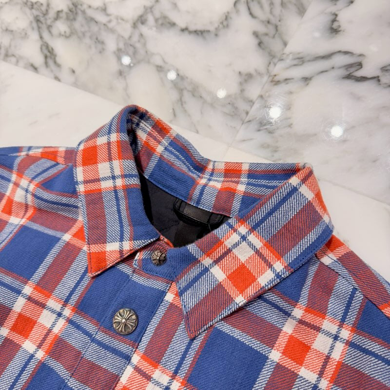 CHROME HEARTS Y NOT WORK DOG Flannel Check Shirt Jacket Size L クロムハーツ ワイノット ワークドッグ フランネル チェック シャツジャケット サイズL