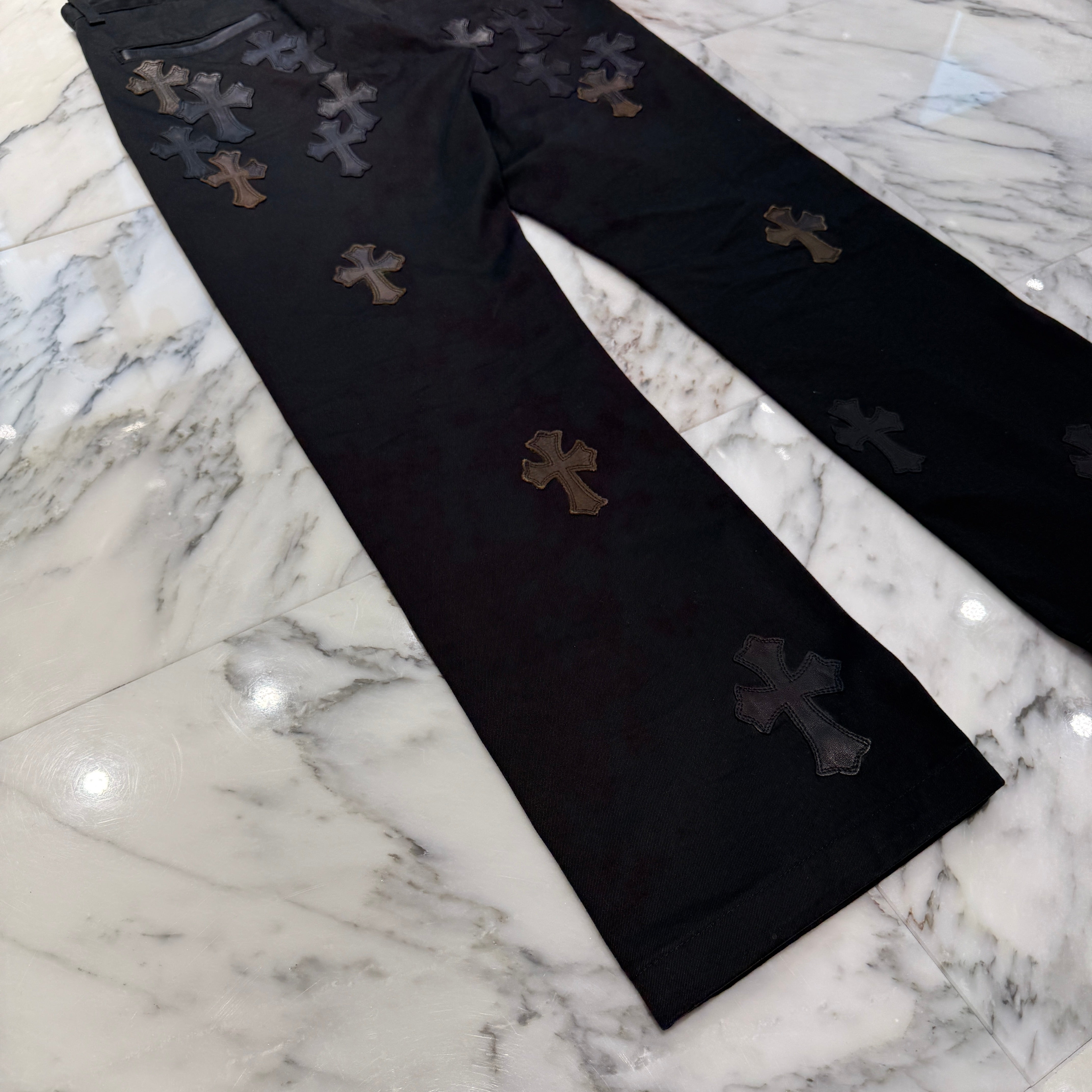 CHROME HEARTS Camouflage Cemetery Leather Cross Patch Chino Pants Size 32 クロムハーツ カモフラージュ セメタリー レザークロスパッチ チノパンツ サイズ32