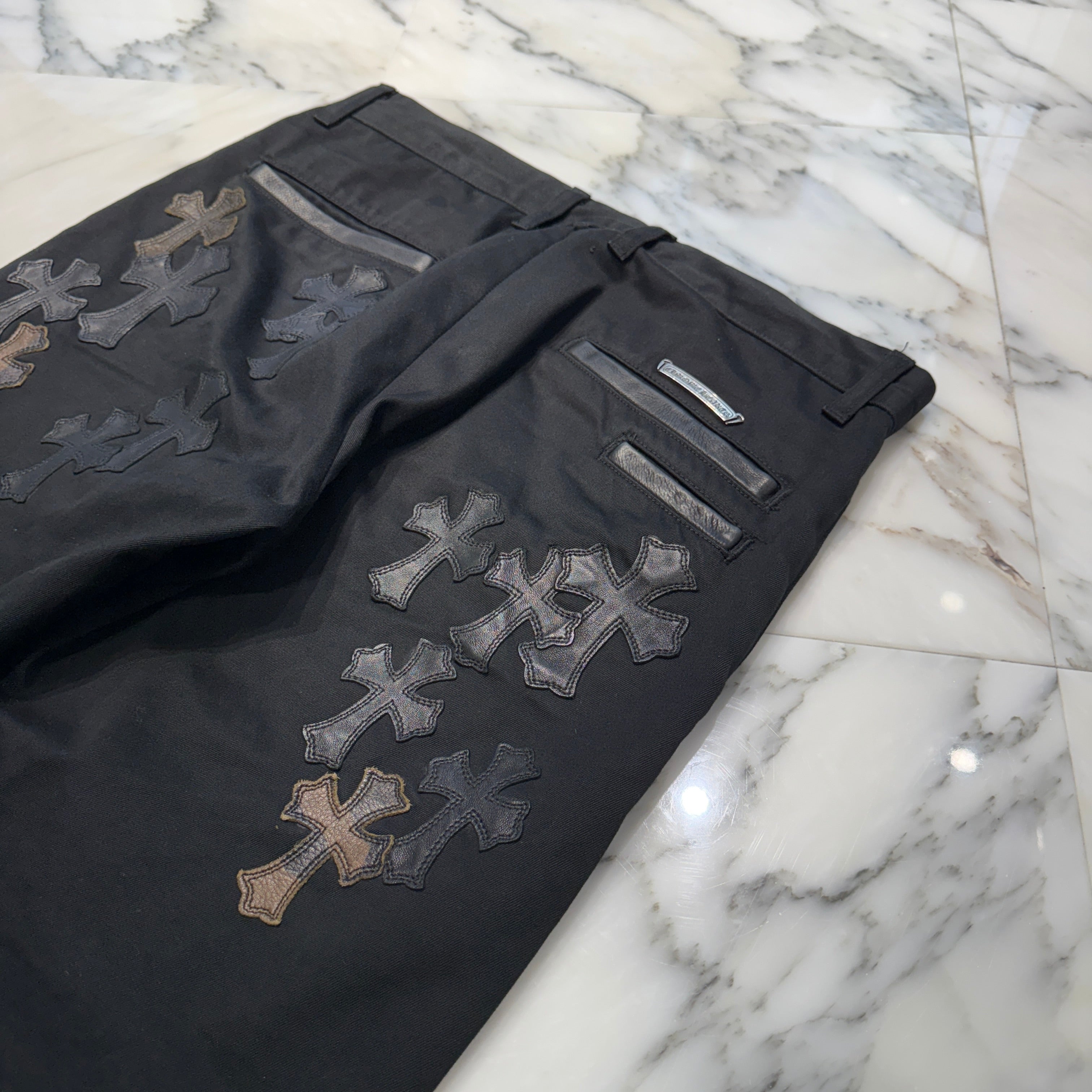 CHROME HEARTS Camouflage Cemetery Leather Cross Patch Chino Pants Size 32 クロムハーツ カモフラージュ セメタリー レザークロスパッチ チノパンツ サイズ32