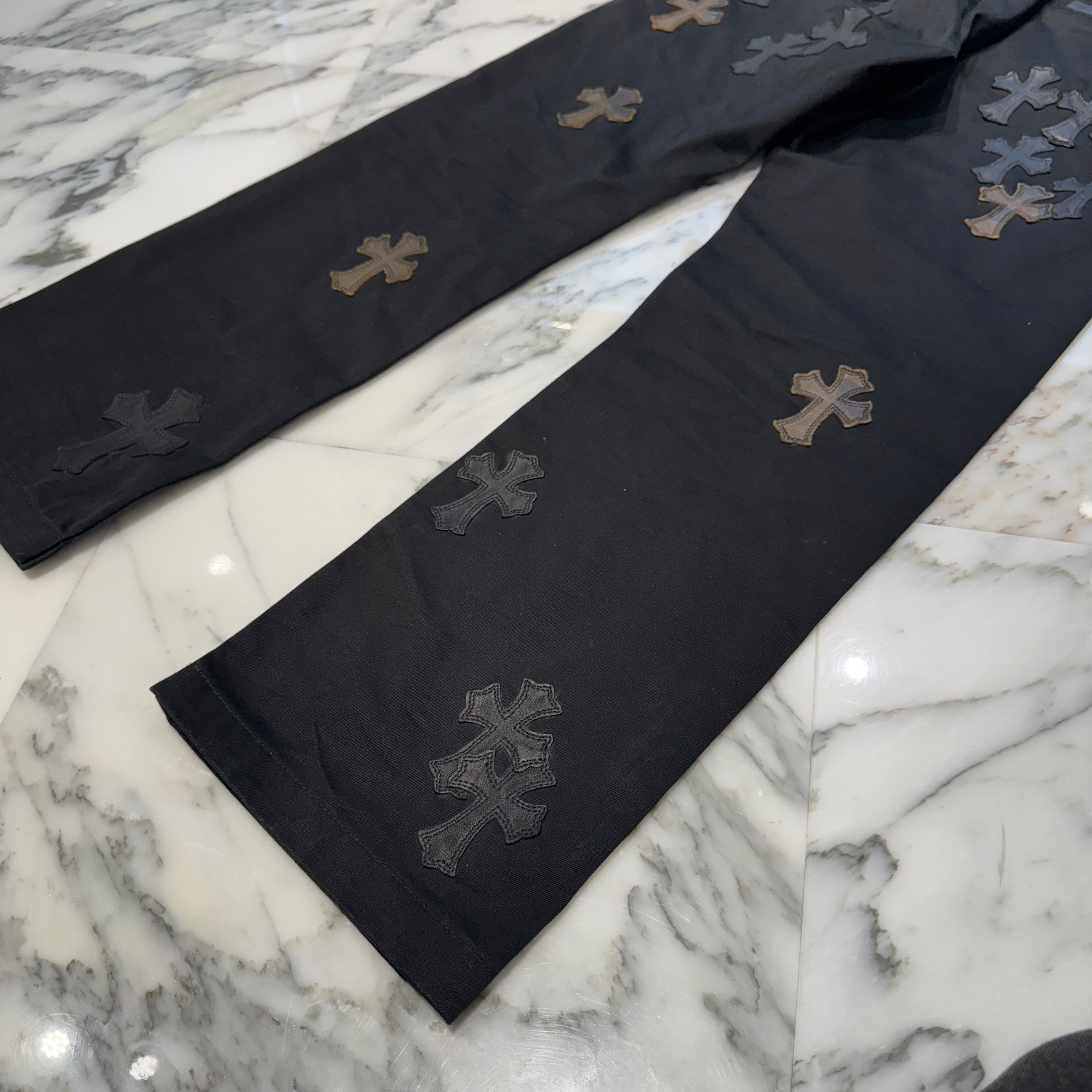 CHROME HEARTS Camouflage Cemetery Leather Cross Patch Chino Pants Size 32 クロムハーツ カモフラージュ セメタリー レザークロスパッチ チノパンツ サイズ32