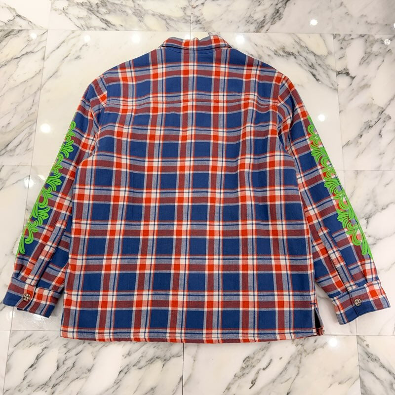 CHROME HEARTS Y NOT WORK DOG Flannel Check Shirt Jacket Size L クロムハーツ ワイノット ワークドッグ フランネル チェック シャツジャケット サイズL
