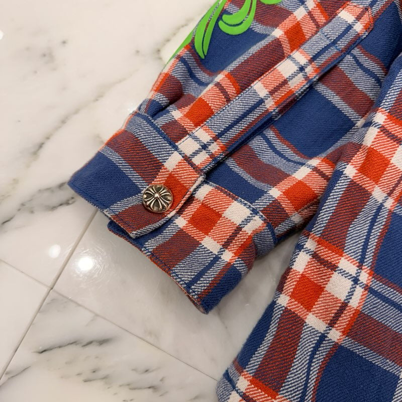 CHROME HEARTS Y NOT WORK DOG Flannel Check Shirt Jacket Size L クロムハーツ ワイノット ワークドッグ フランネル チェック シャツジャケット サイズL