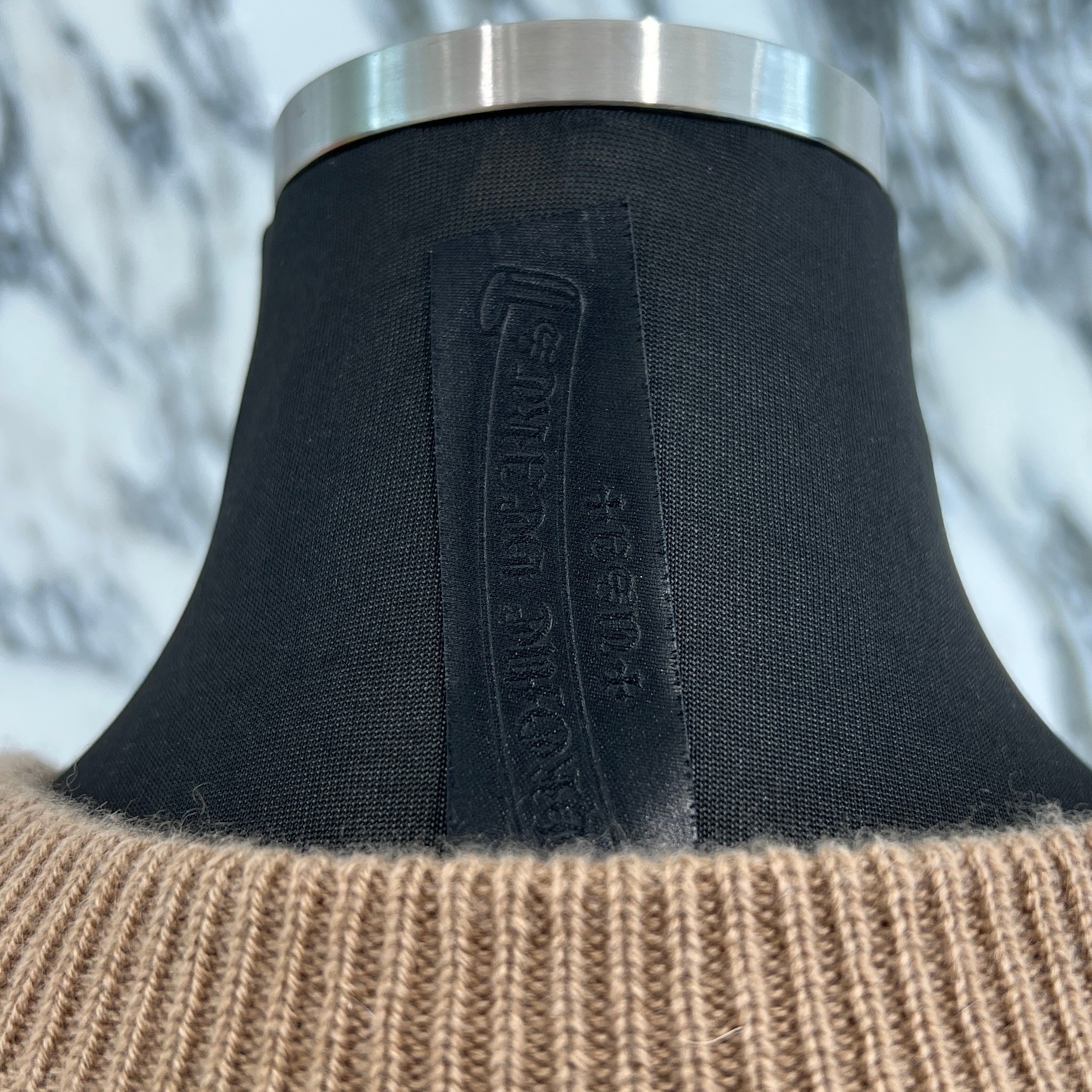 CHROME HEARTS Y NOT King Taco 3 Cemetery Cross Leather Patch Cashmere Knit Cardigan Size 10Y クロムハーツ ワイノット キングタコ 3セメタリークロスレザーパッチ カシミアニット カーディガン サイズ10Y