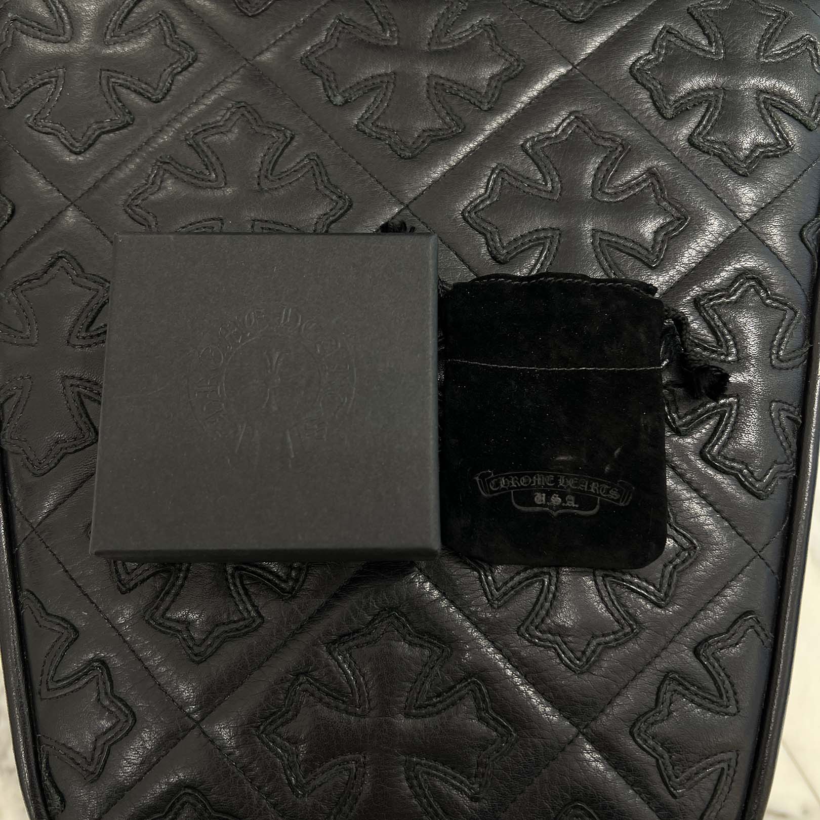 CHROME HEARTS 18K WG Tiny Fat Cross Pave Pink Sapphire Pendant Top 18K ホワイトゴールド クロムハーツ タイニーファットクロス パヴェピンクサファイア ペンダントトップ